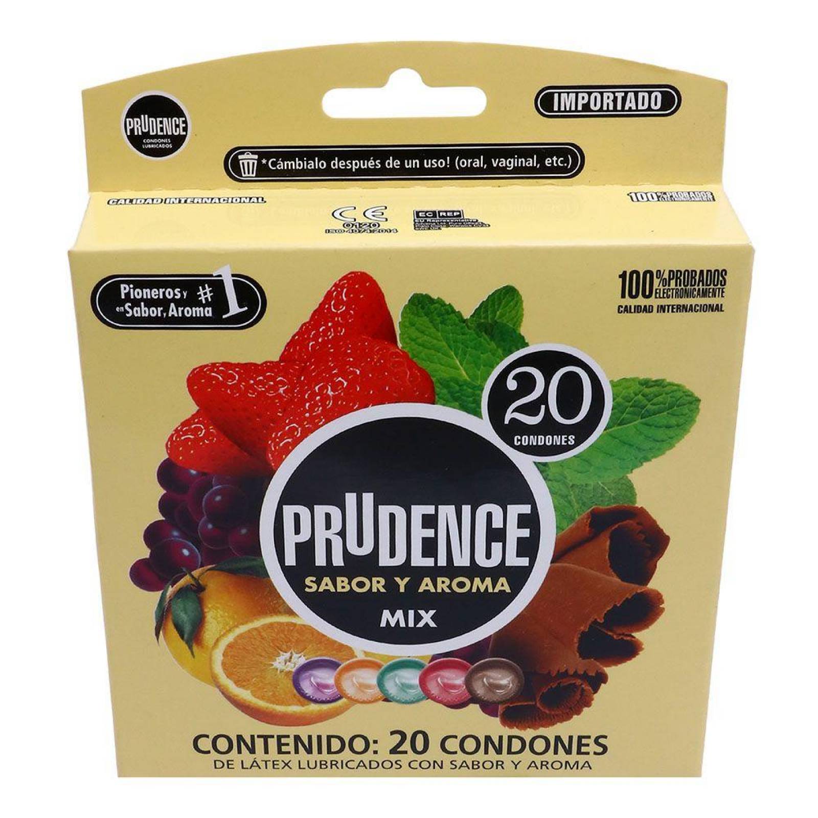 Condones Prudence Caja Con 20 Piezas Mixto 