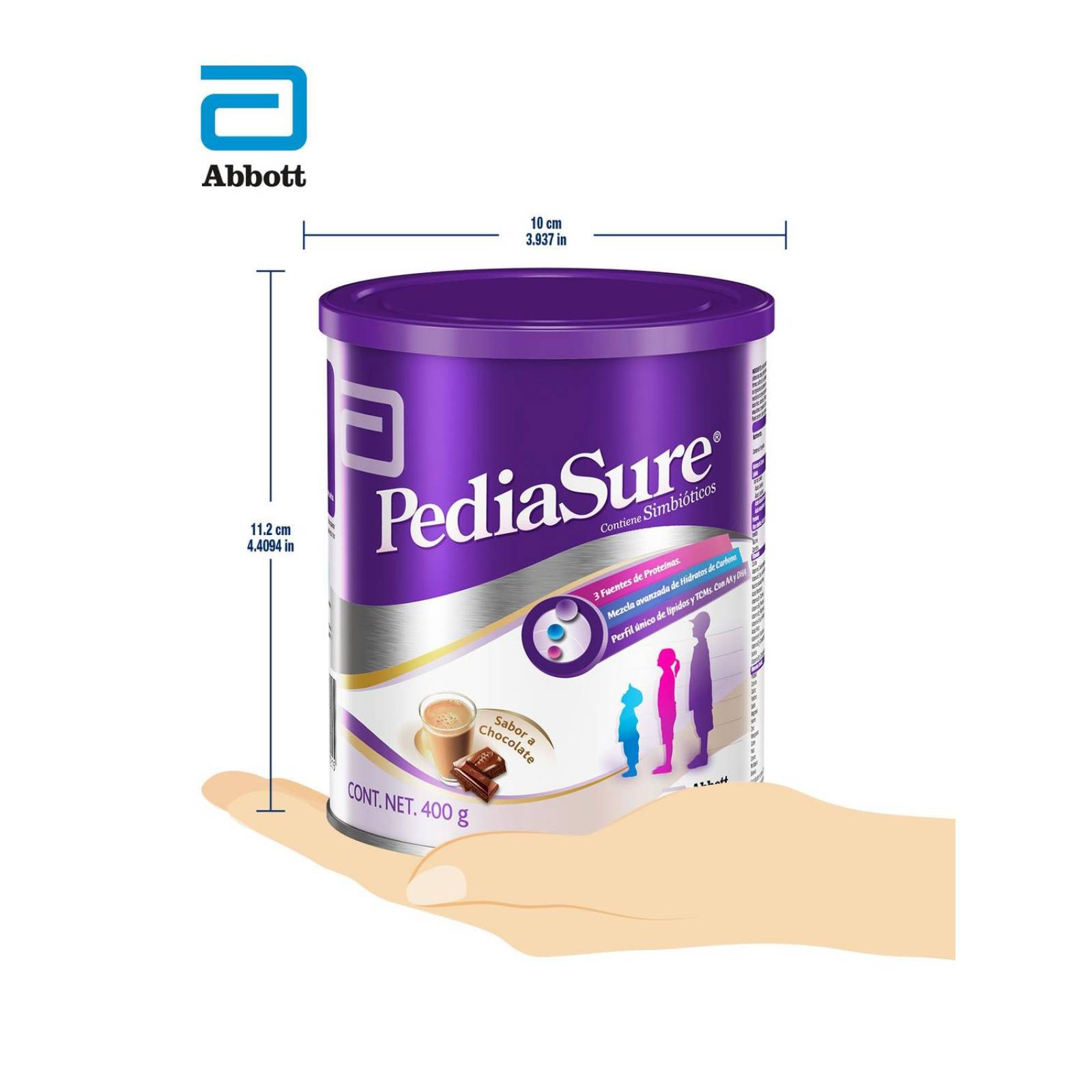 PediaSure En Polvo Lata Con 400 g - Sabor Chocolate 