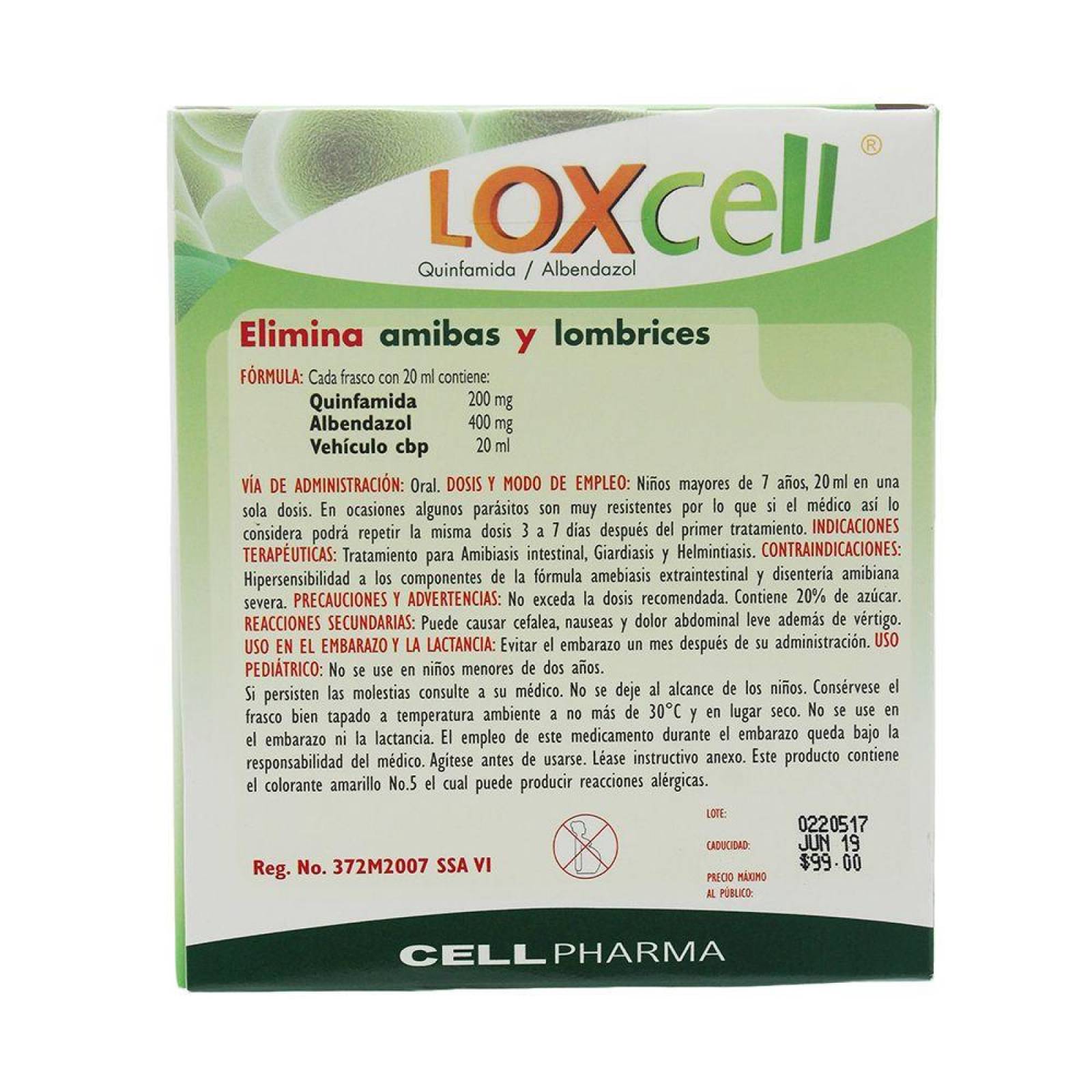 Loxcell Suspensión Junior Caja Con Frasco Con 20 mL 