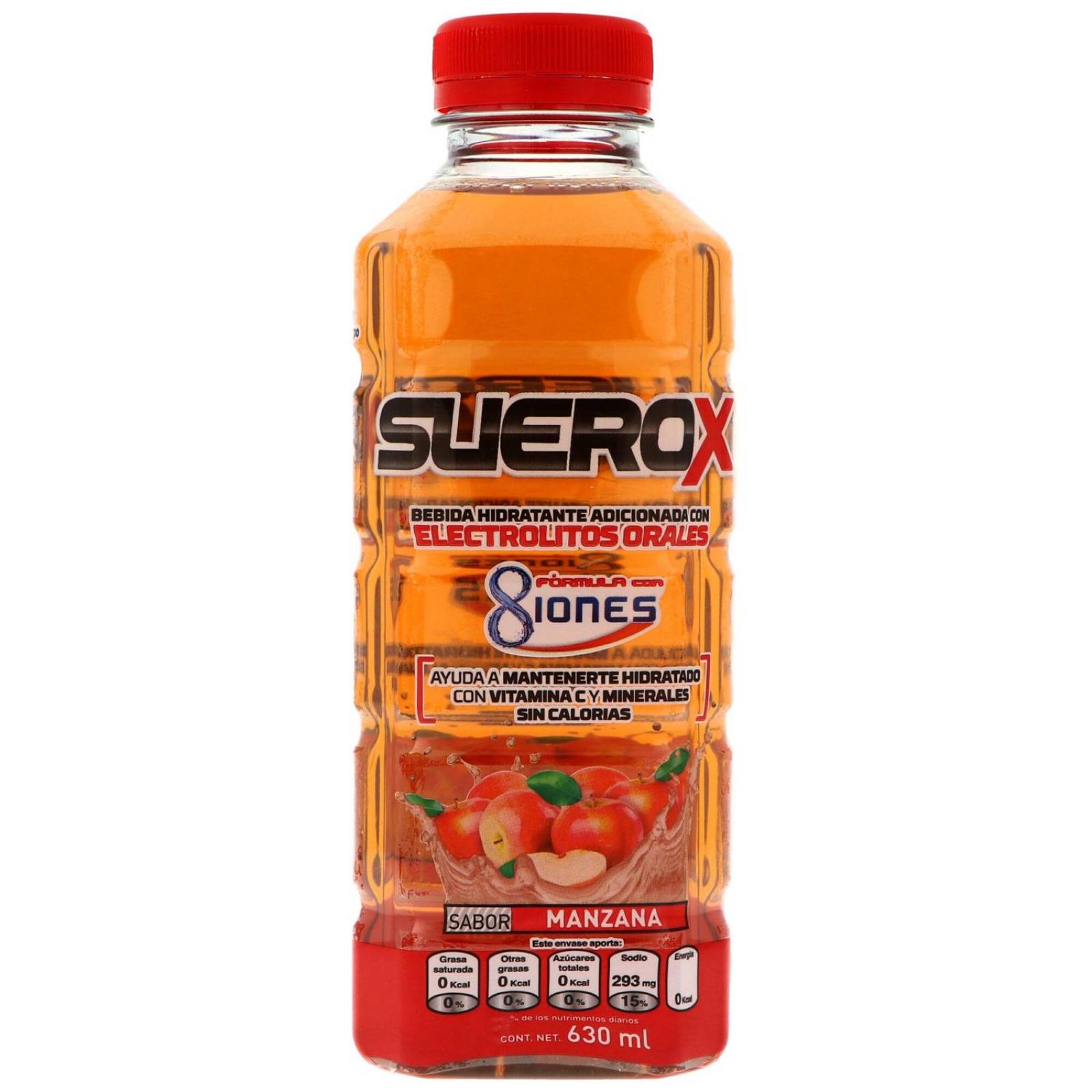 Suerox 8 Iones De Manzana Botella Con 630 mL 