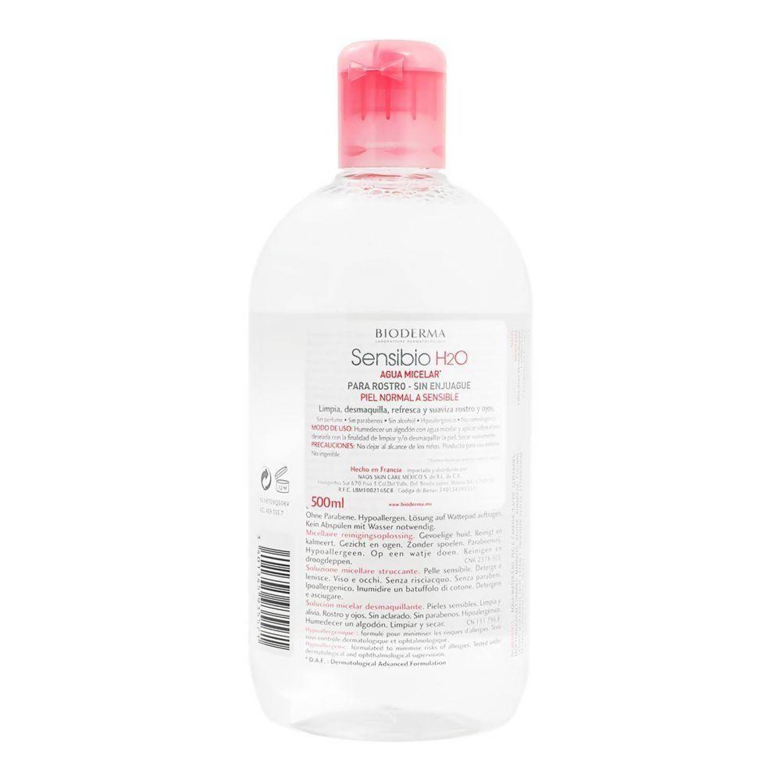 Agua Micelar Bioderma Sensibio H2O Botella Con 500 mL 
