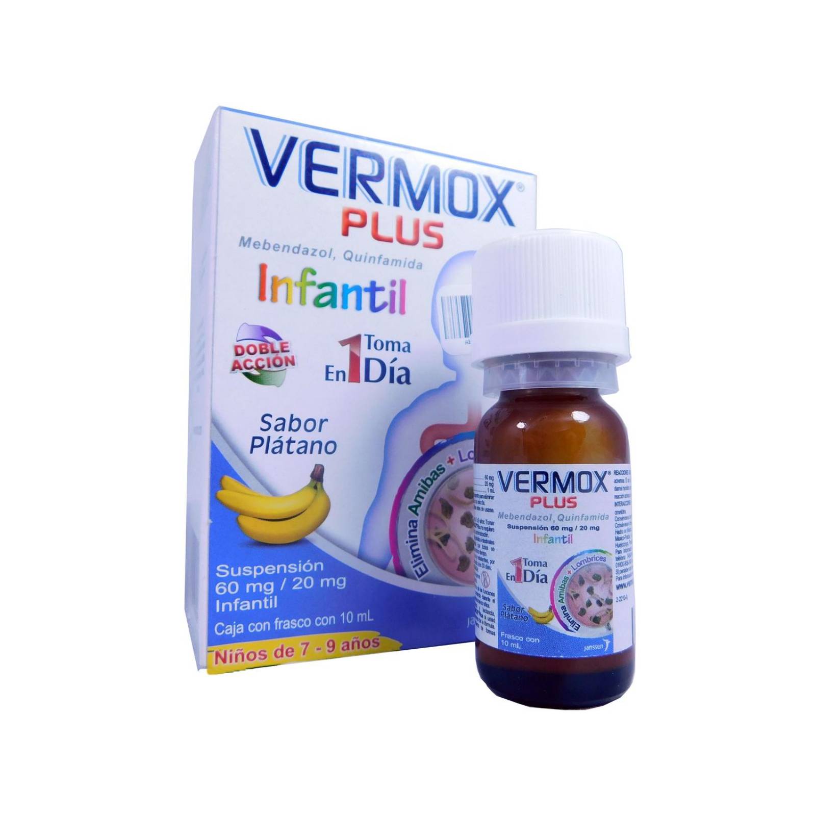 Vermox Plus Infantil 60 mg/20 mg Caja Con Frasco Con 10 mL 