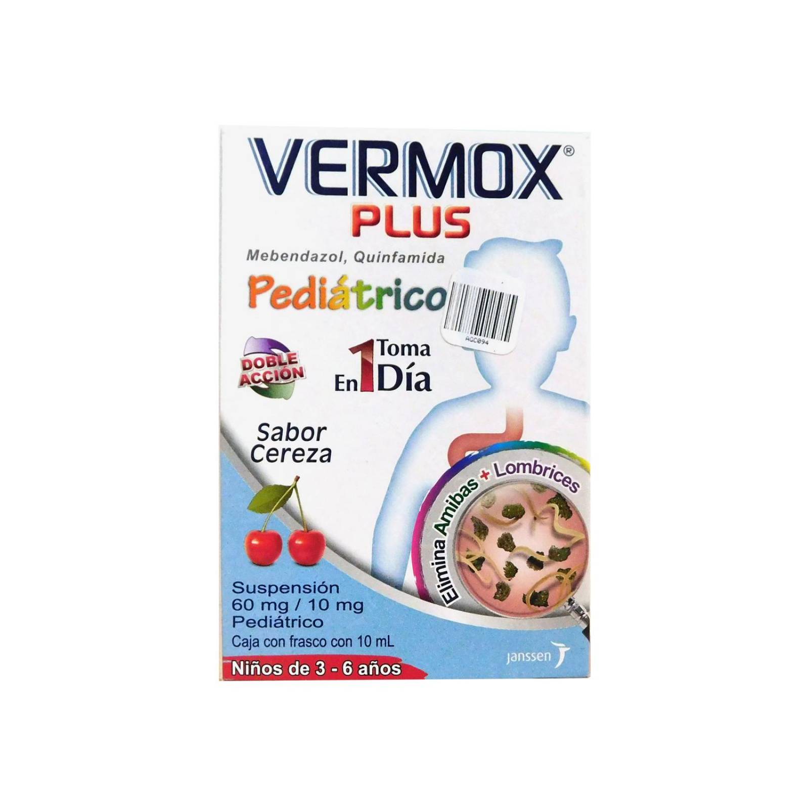 Vermox Plus Suspensión Pediátrico 60mg/10mg Caja Con Frasco Con 10mL 