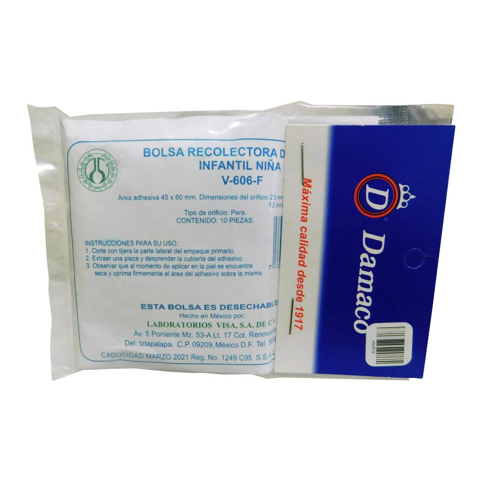 Damaco Bolsa Recolectora De Orina Para Niña Empaque Con 10 Piezas 