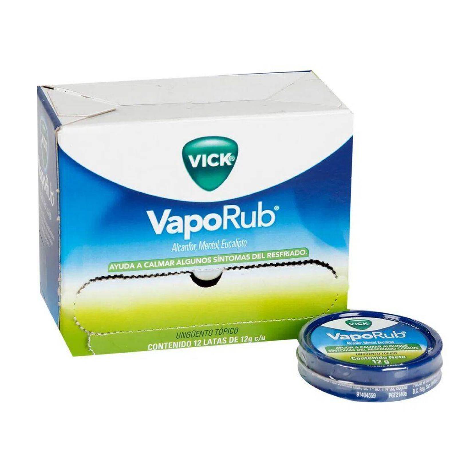 Vick Vaporub Ungüento Caja Con 12 Latas Con 12 g 