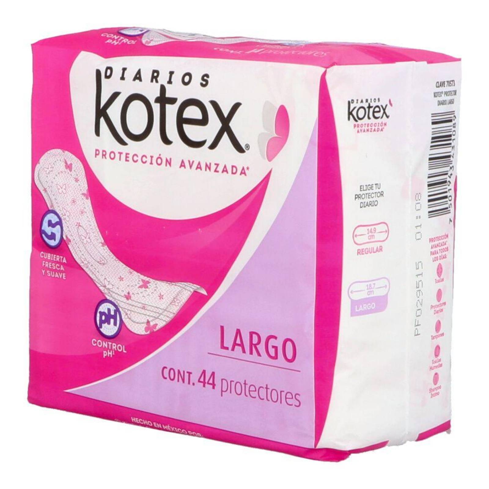 KOTEX PANTIPROTECTORES DIARIOS PAQUETE CON 44 PROTECTORES 