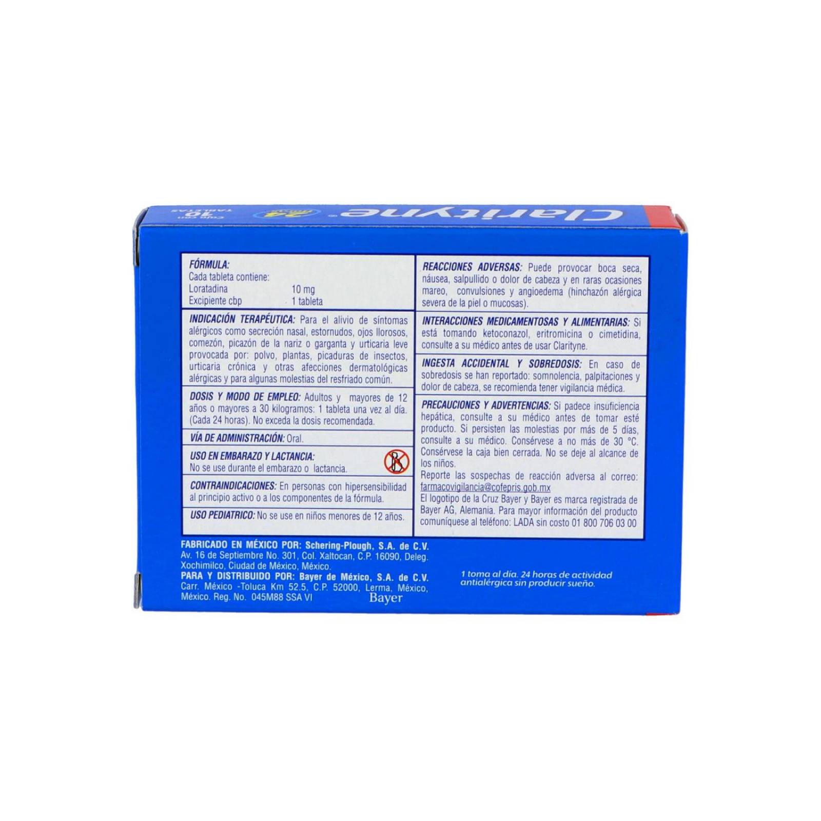 Clarityne 24 Horas 10 mg Caja Con 10 Tabletas 