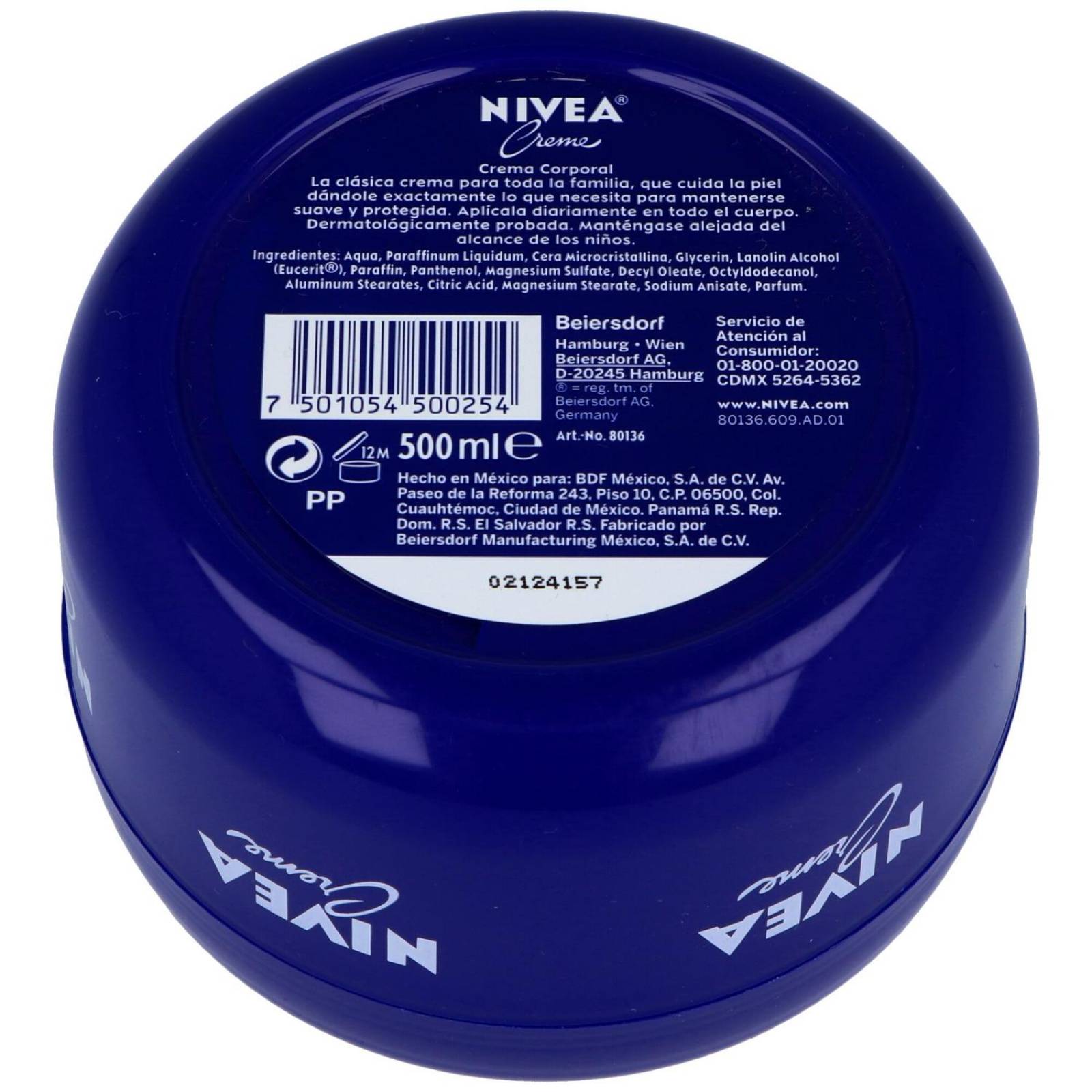 Crema Nivea Tarro Con 500 mL 