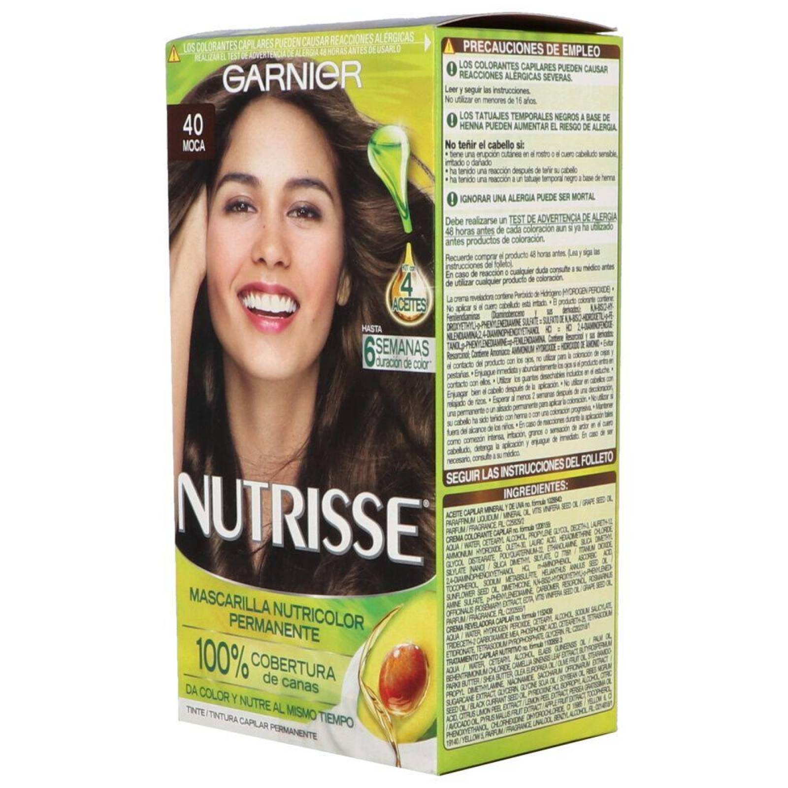 Garnier Nutrisse Tinte En Crema Caja Con 1 Aplicación Color Moca 40 
