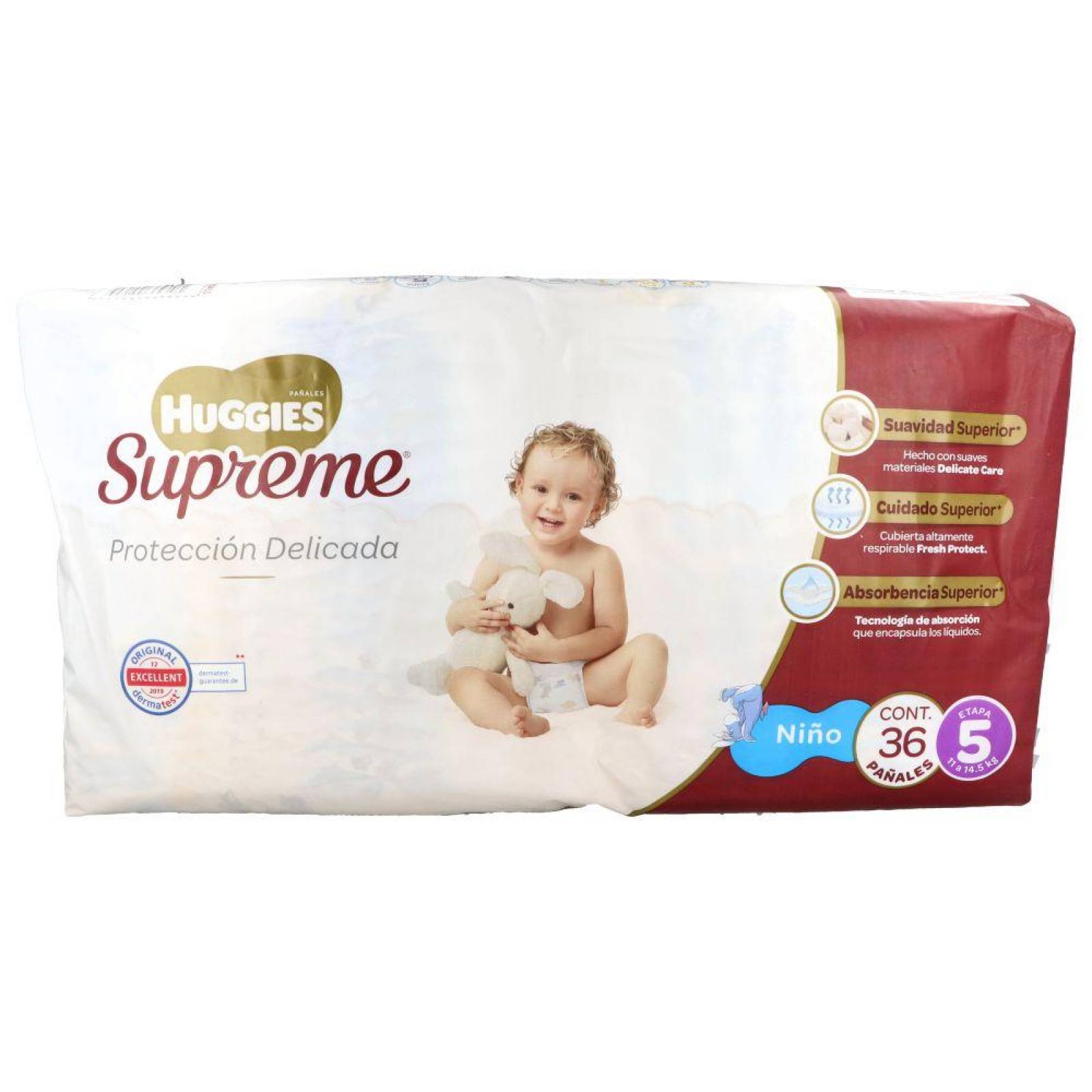 Huggies Supreme Pure & Natural Etapa 5 Niño Empaque Con 36 Piezas 