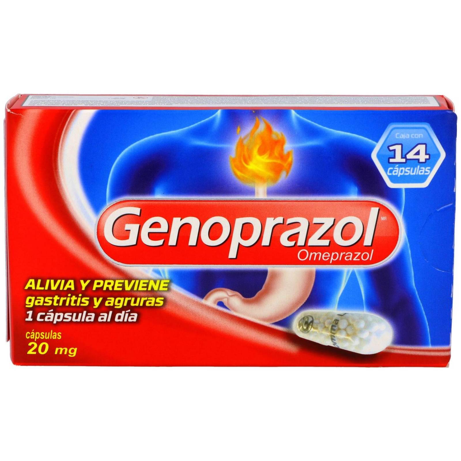 Genoprazol 20 mg Caja Con 14 Cápsulas 