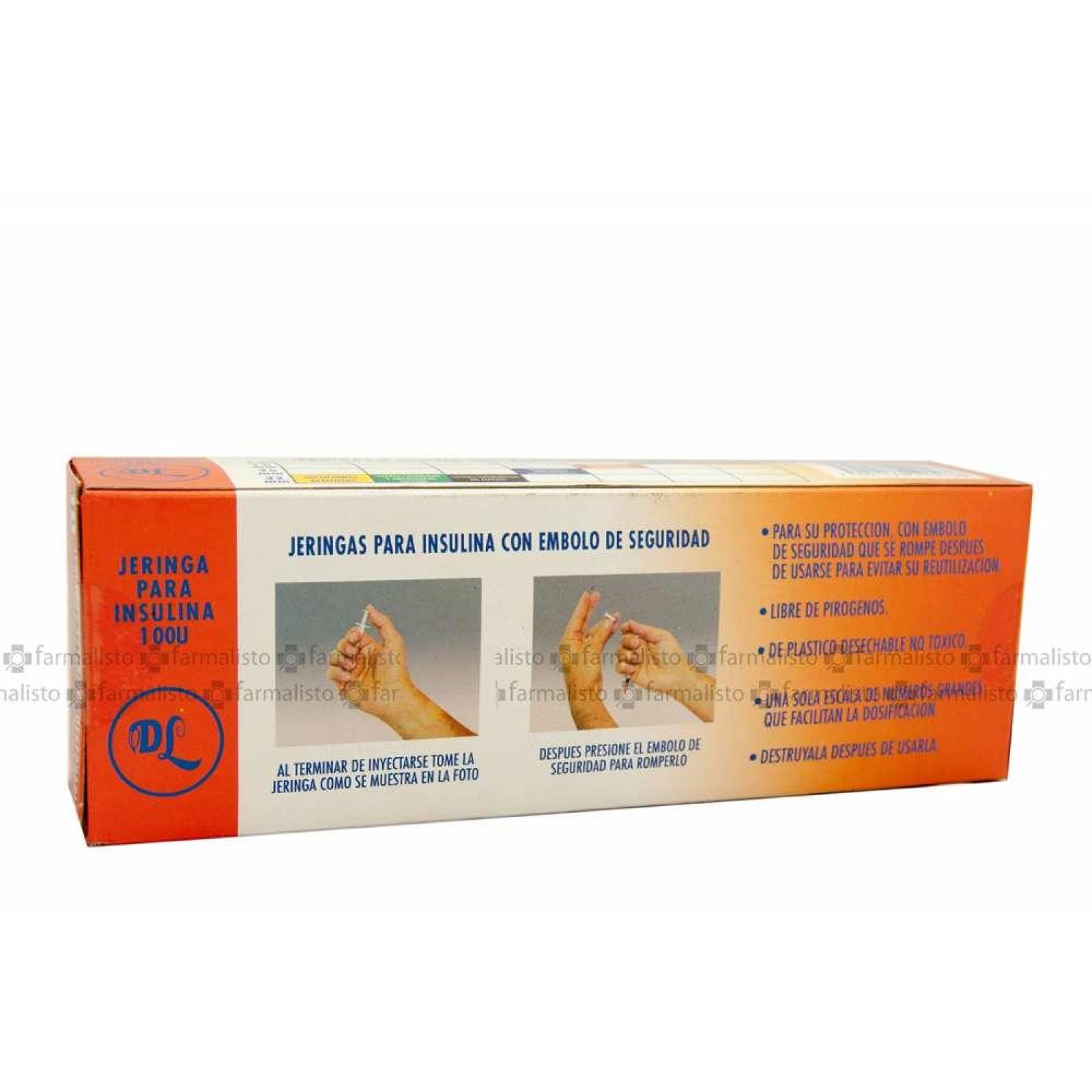 Jeringas Estériles Desechables 1 ml Insulina 100 U Con Aguja 29 g x 13 mm 