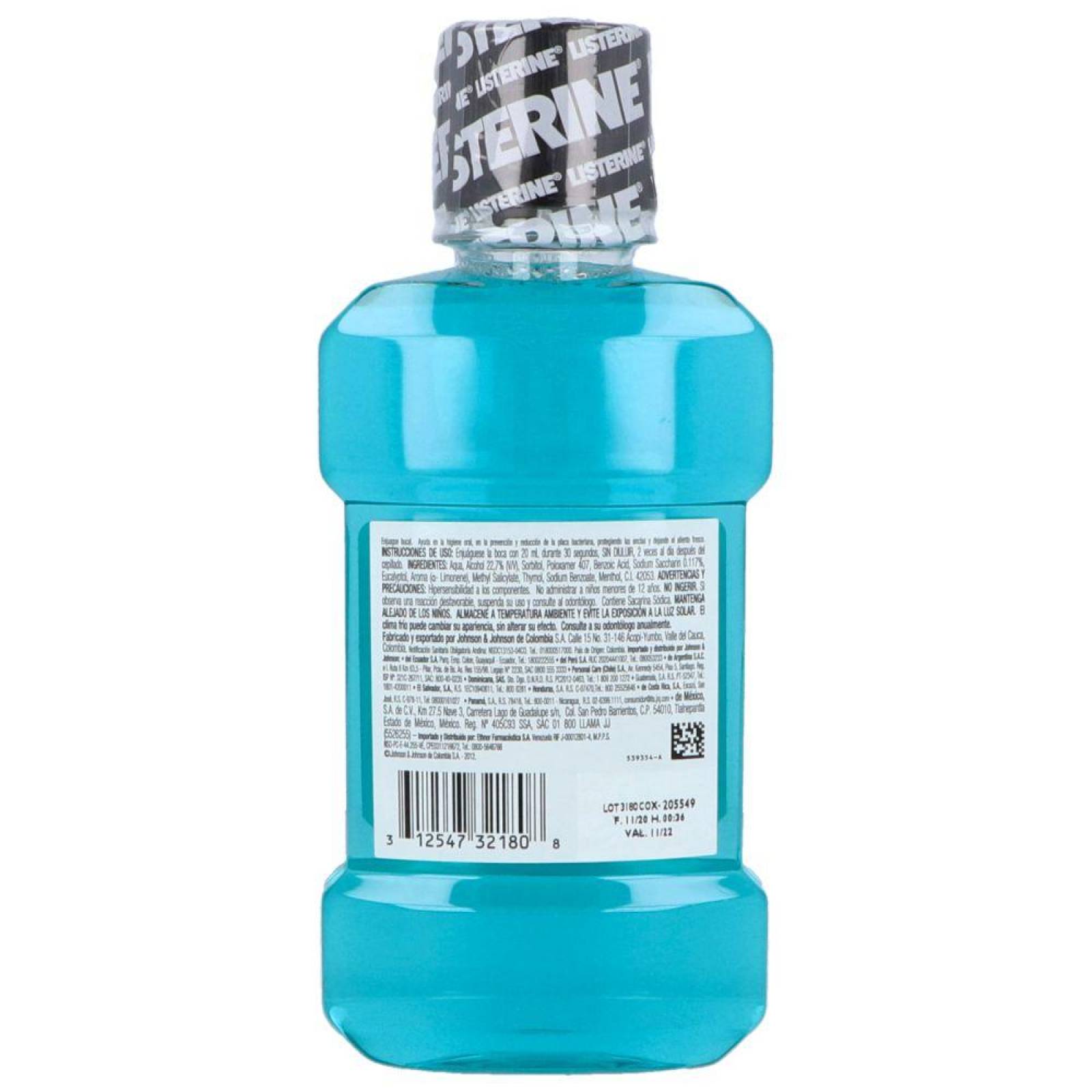 Listerine Cool Mint Antiséptio Bucal Botella Con 250 mL 