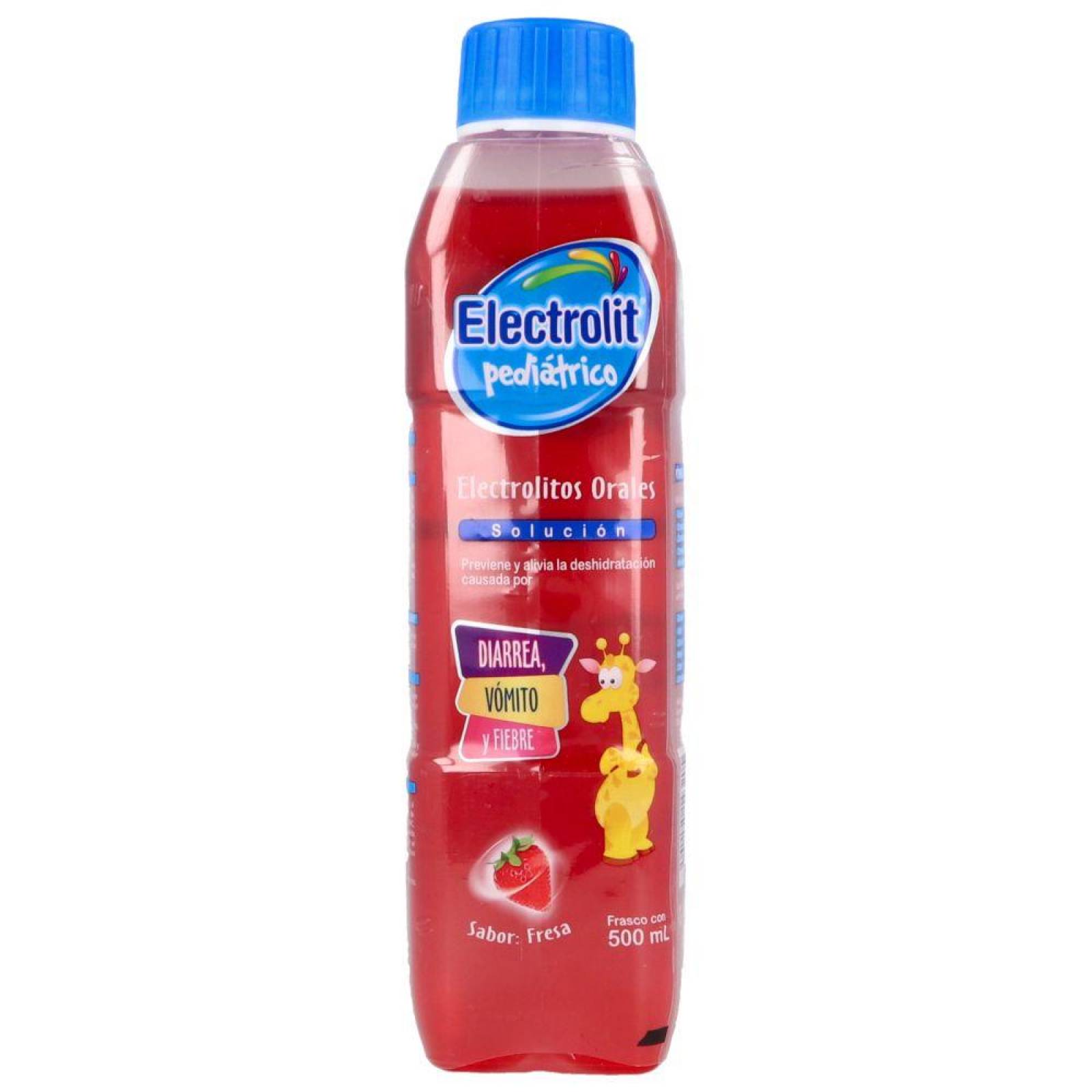 Electrolit Pediátrico Suero Oral Botella Con 500mL Sabor Fresa 