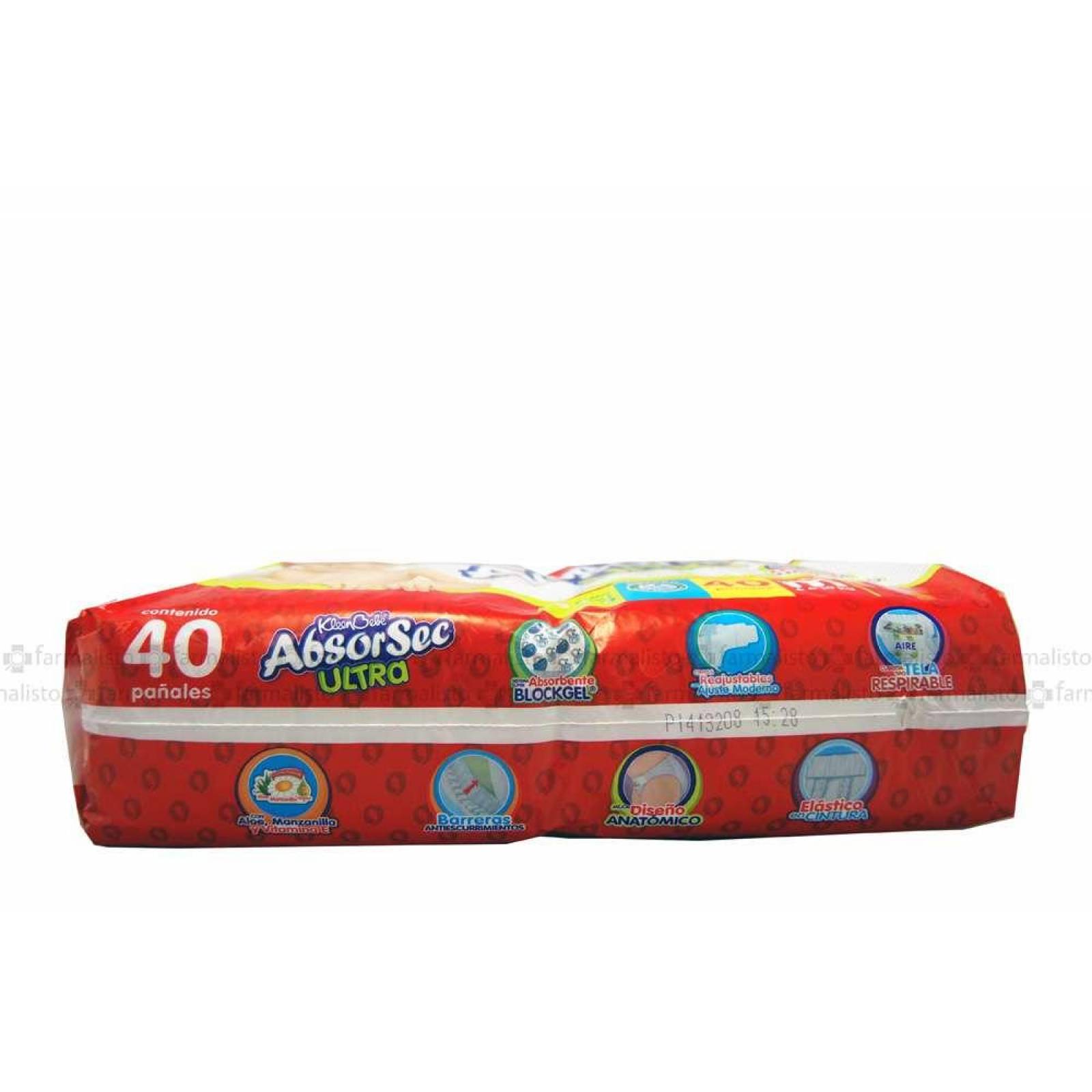 Kleen Bebé Absorsec Ultra Etapa M 6-10 Kg Paquete Con 40 Pañales 