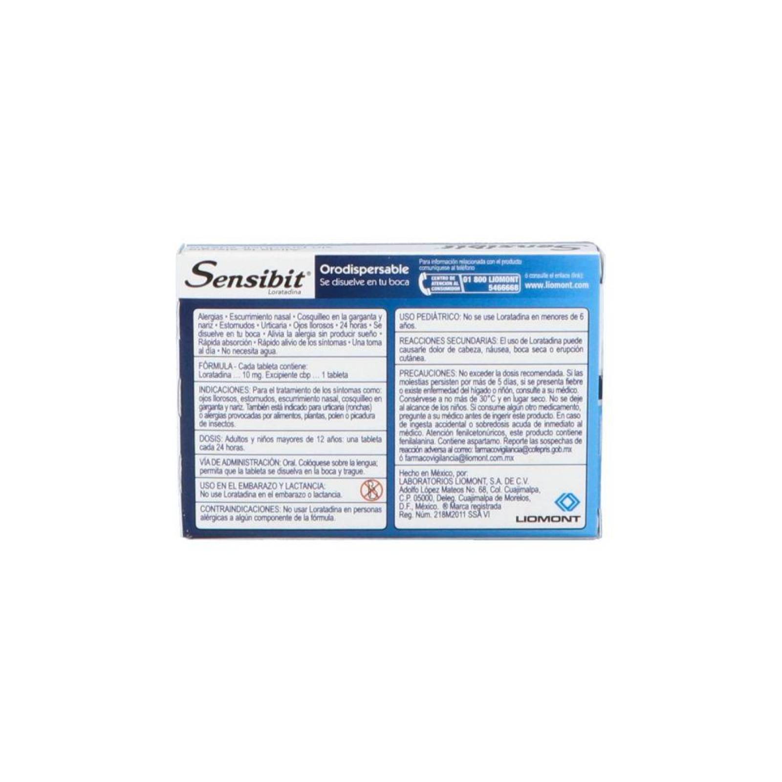 Sensibit Orodispersables 10 mg Caja Con 10 Tabletas 