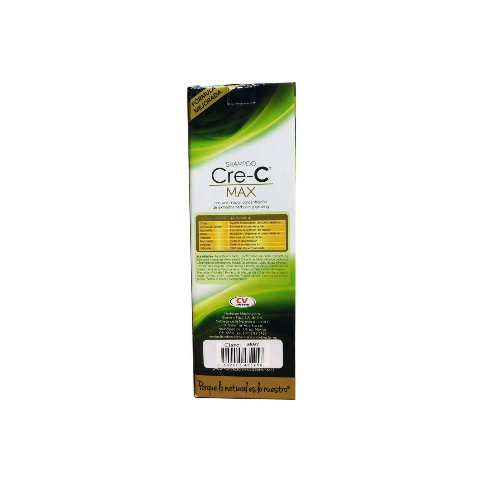 Crece-c Max Shampoo Caja Con Bote Con 410 mL 