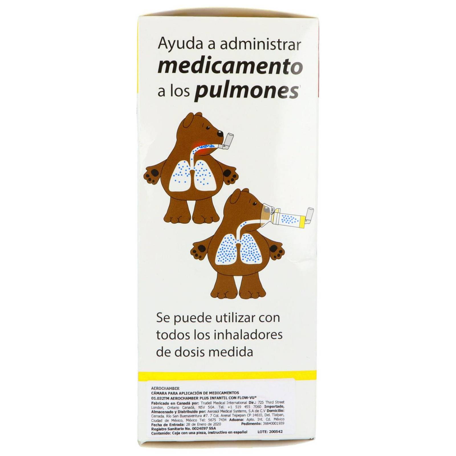 Cámara De Inhalación Aerochamber Plus Flow-Vu Infantil Con 1 Pieza 