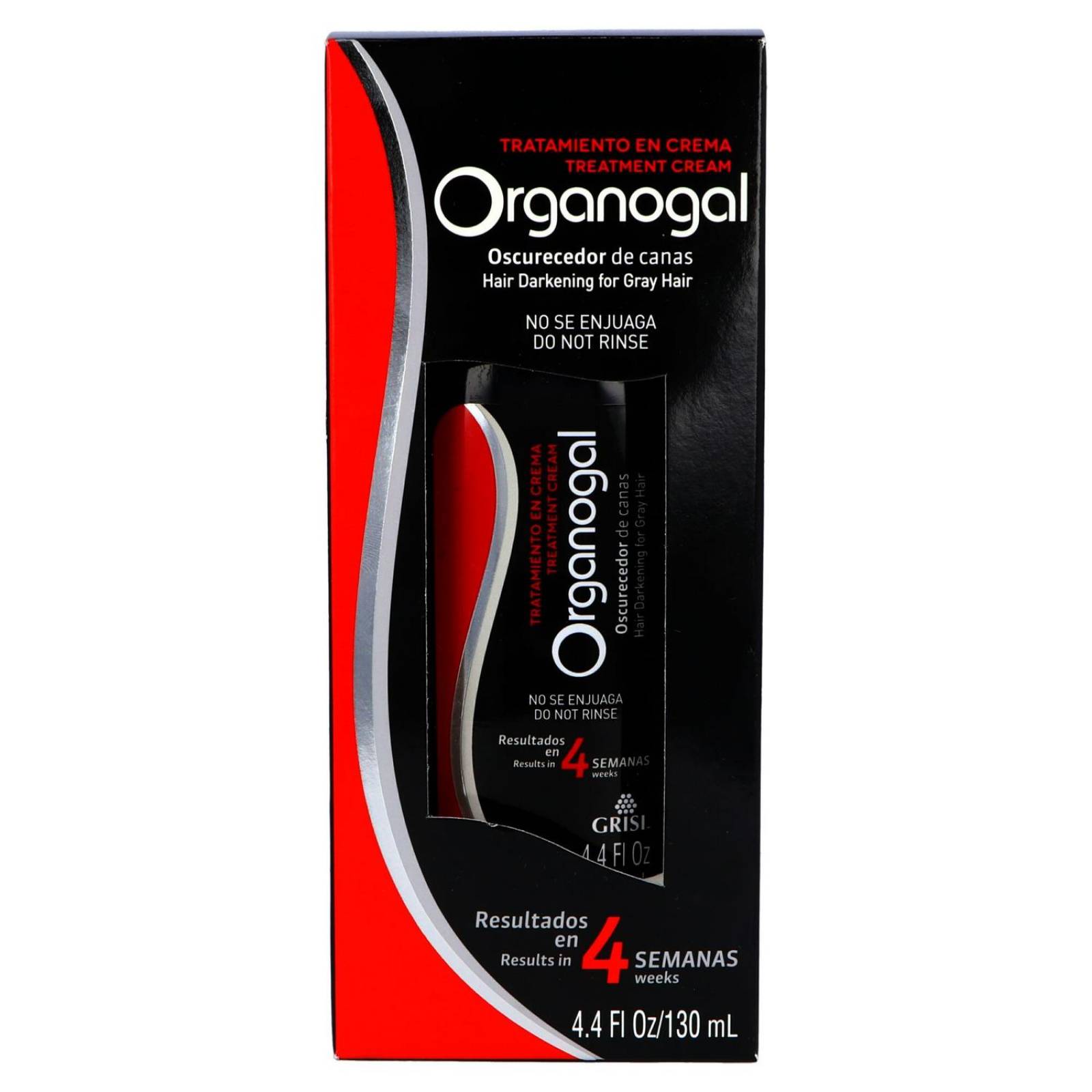 Tratamiento En Crema Organogal Oscurecedor De Canas Caja Con Frasco Con 130 mL 