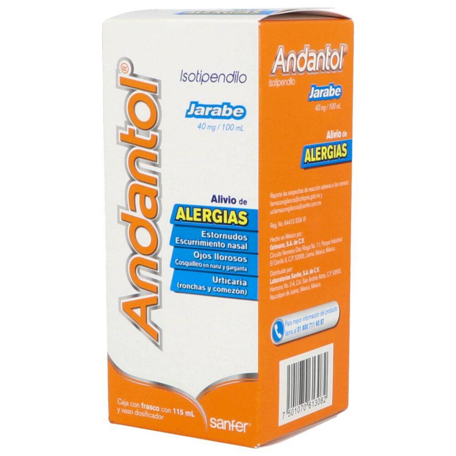 Andantol Jarabe Caja Con Frasco Con 115 mL y Dosificador 