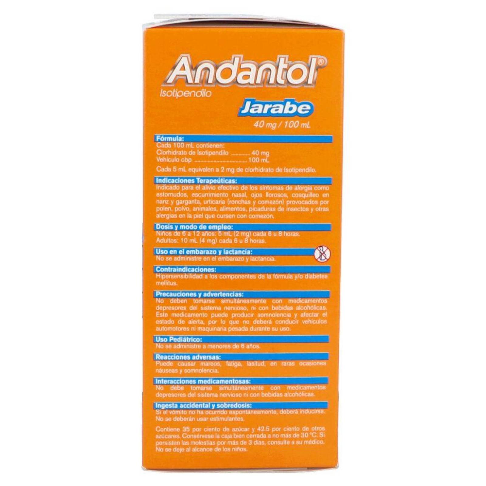 Andantol Jarabe Caja Con Frasco Con 115 mL y Dosificador 