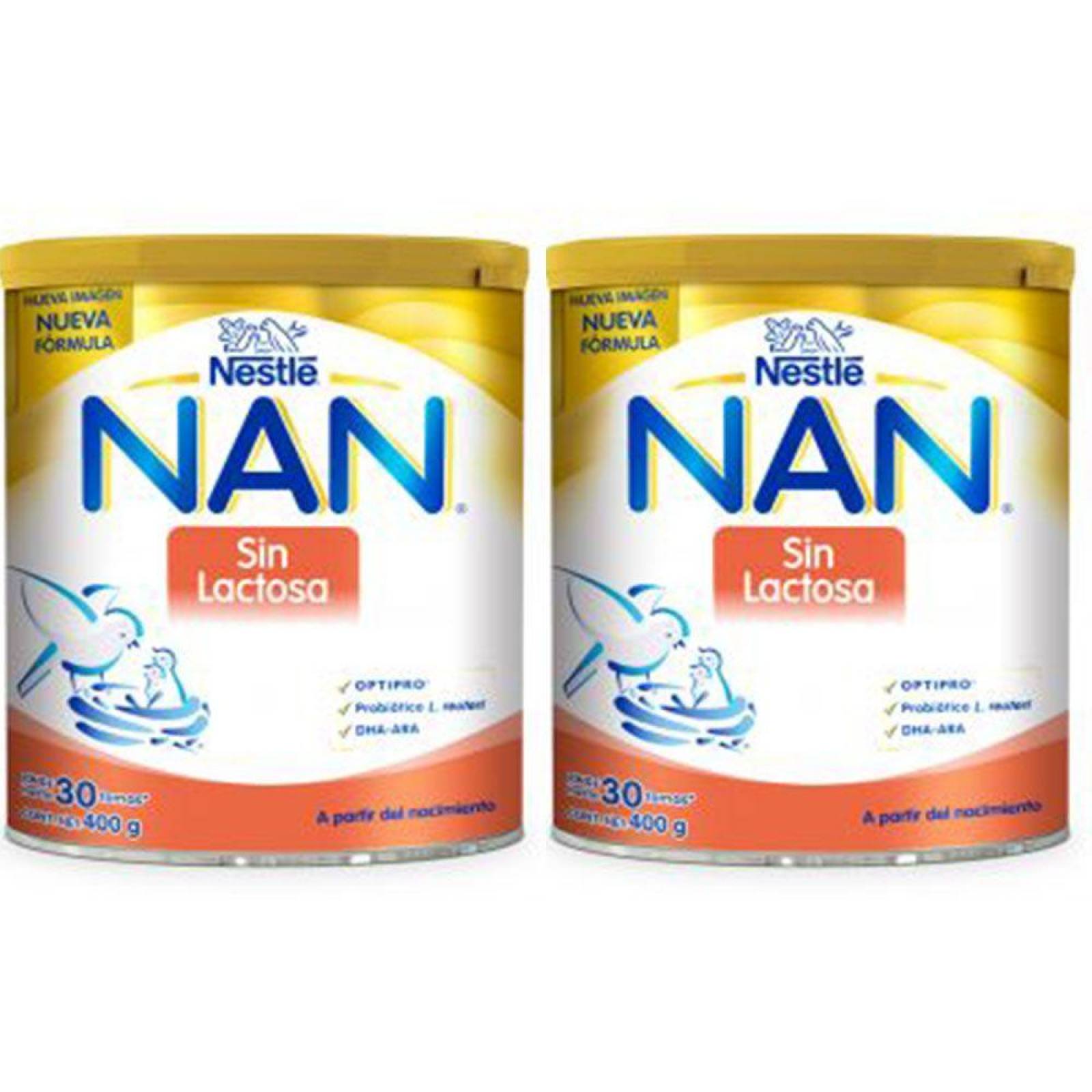 Nan Expert Pro Sin Lactosa - 2 Latas de 400 g c/u 