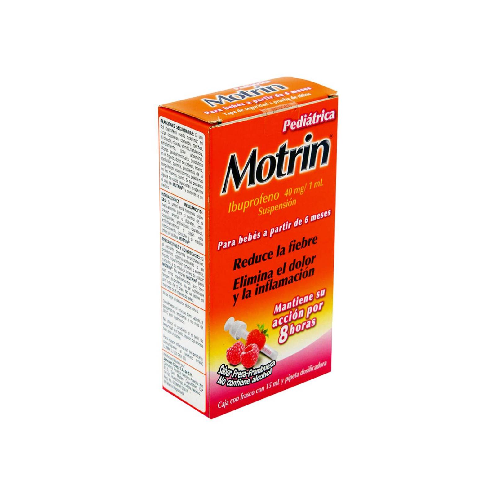 Motrin Pediátrico 40 mg /1 mL Caja Con Frasco Con 15 mL Sabor Fresa-Frambuesa 