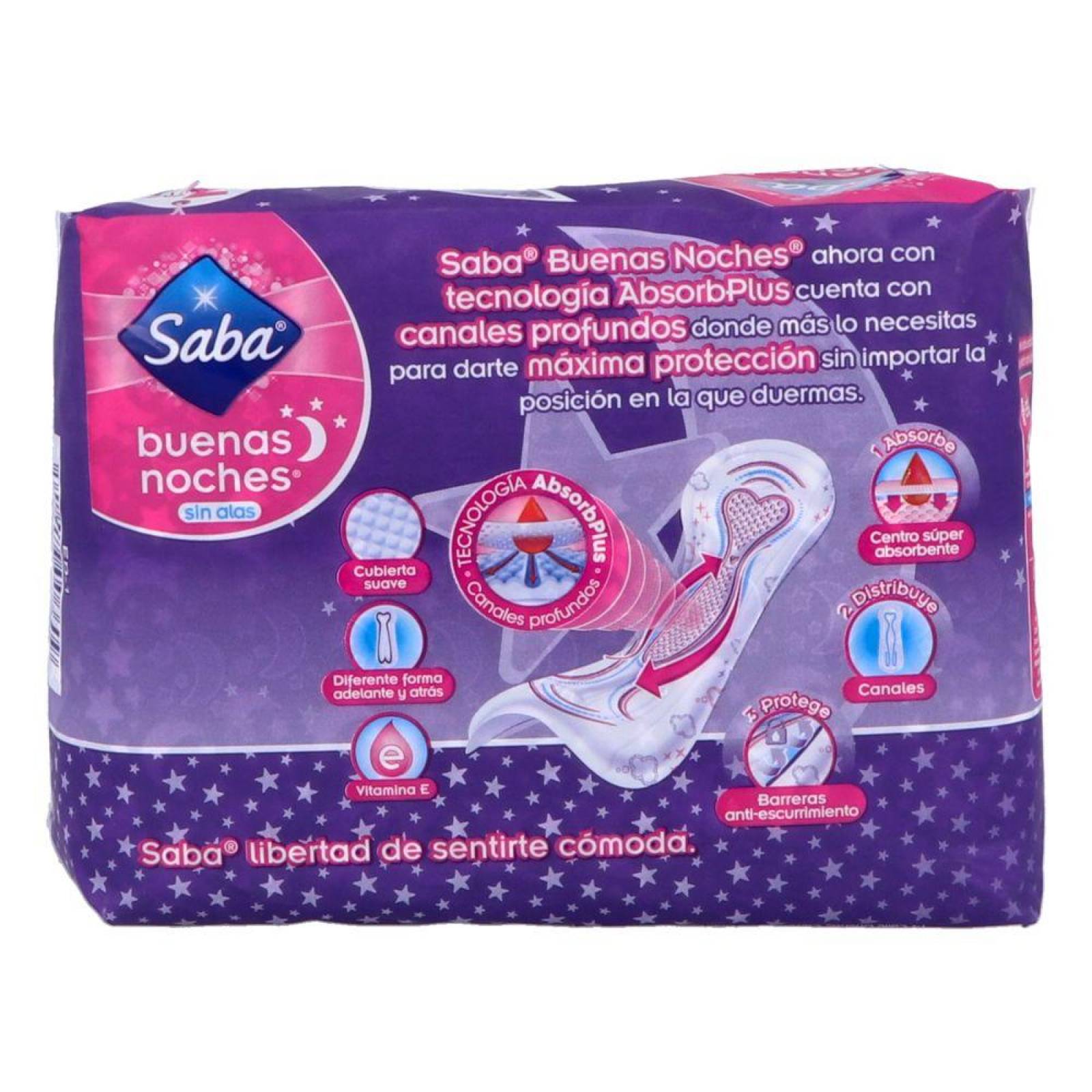 Saba Buenas Noches Sin Alas Empaque Con 10 Toallas 