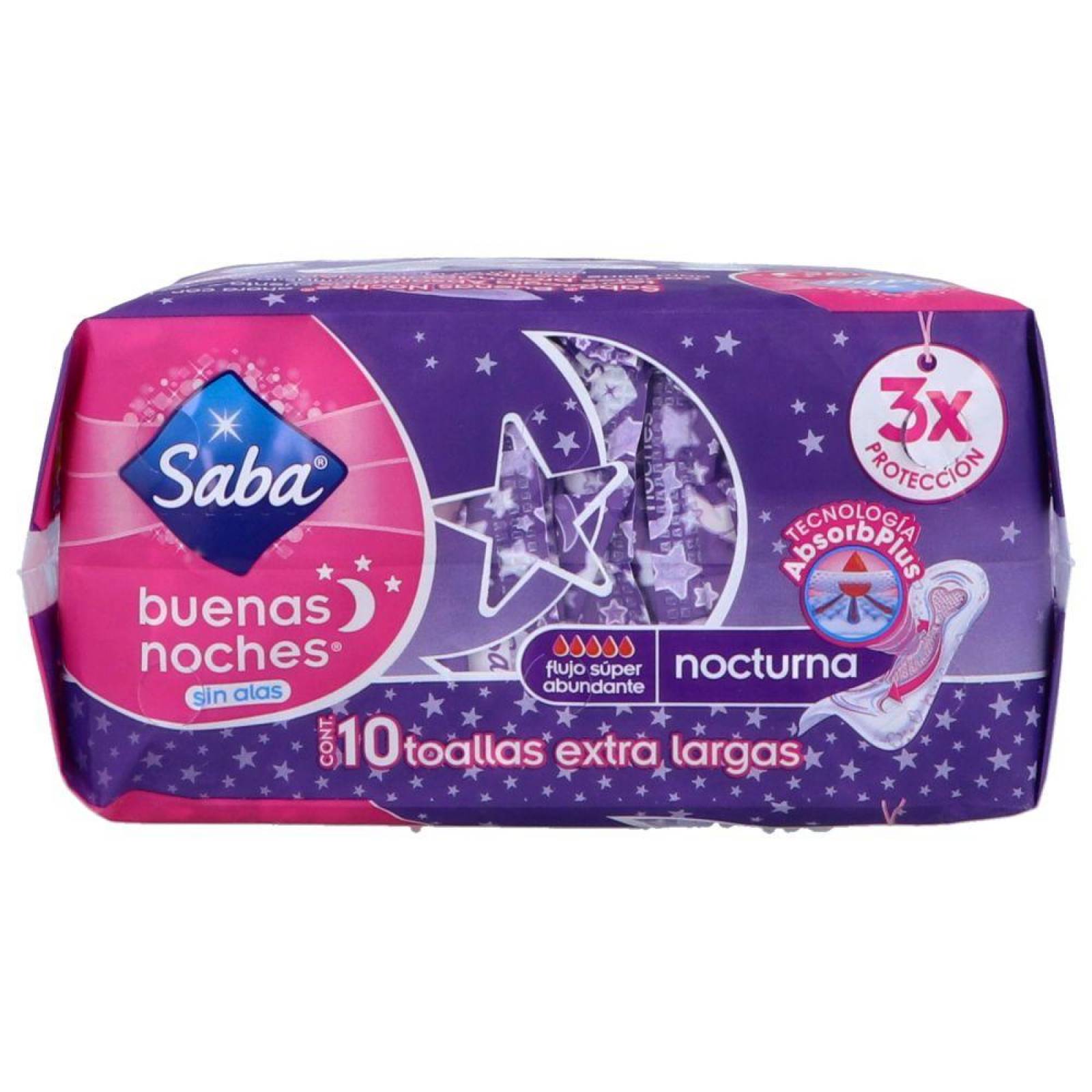 Saba Buenas Noches Sin Alas Empaque Con 10 Toallas 