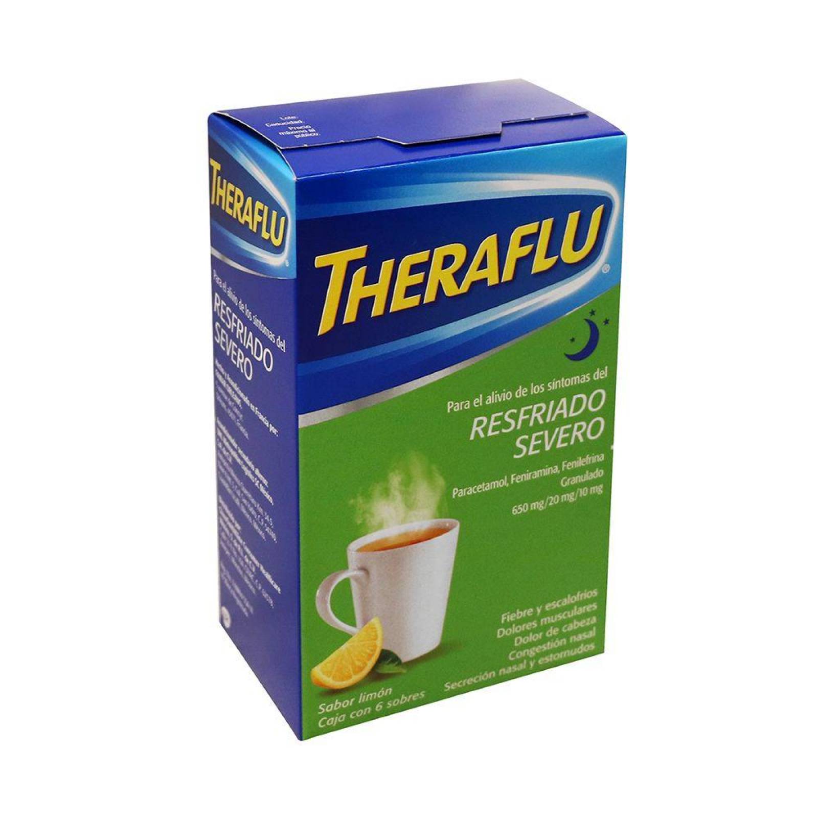 Theraflu Exthegran 650 mg/20 mg/10 mg Caja Con 6 Sobres 