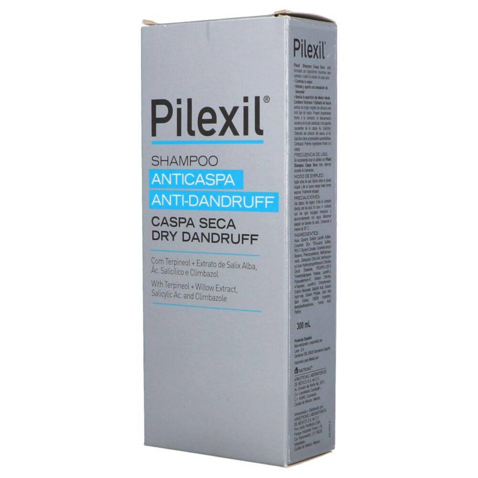 Pilexil Anticaspa Seca Shampoo Con 300 mL 