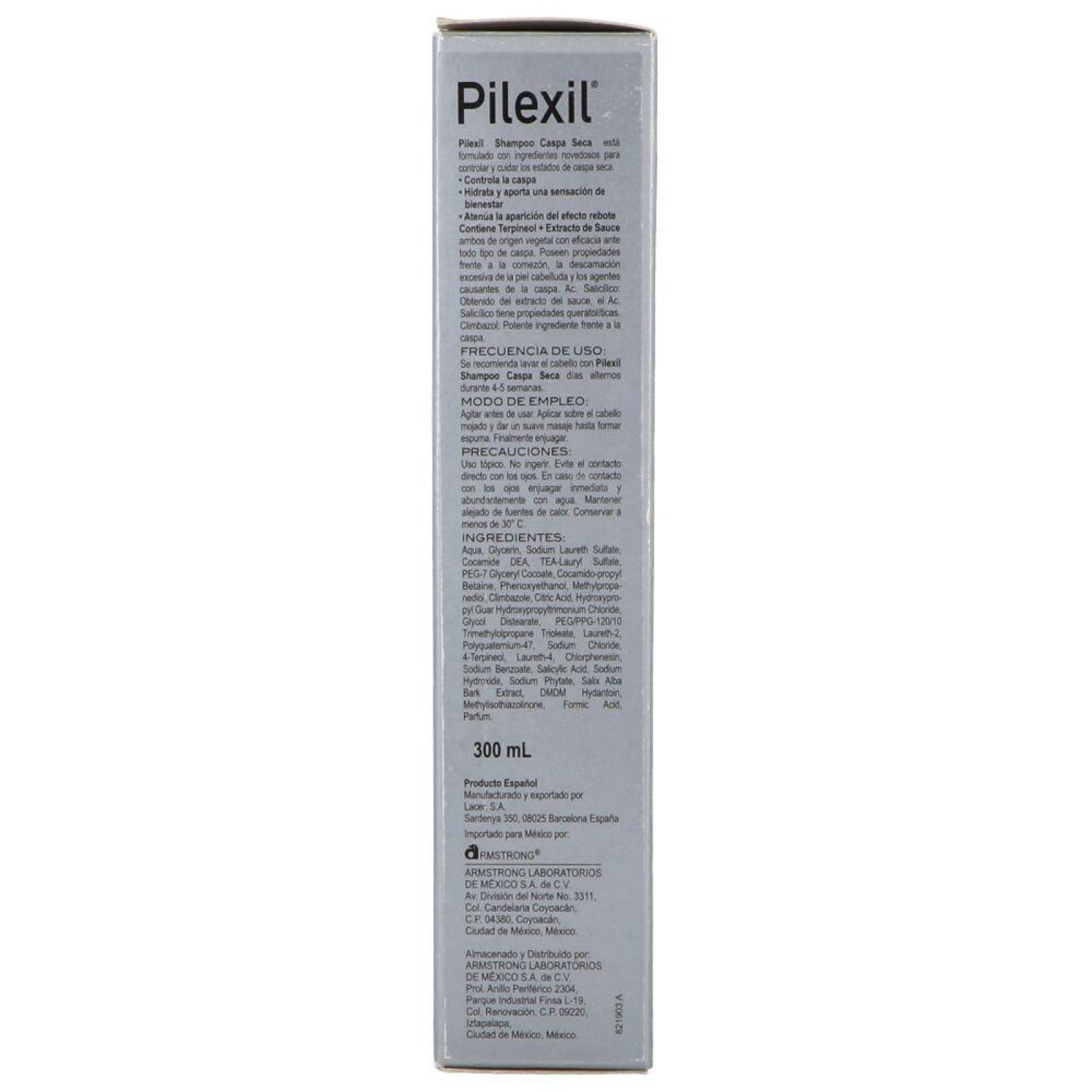 Pilexil Anticaspa Seca Shampoo Con 300 mL 