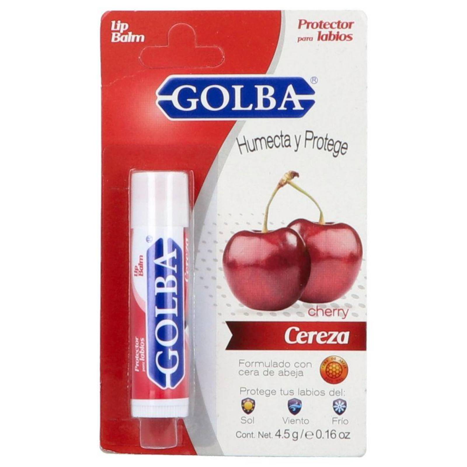 Golba Protector Para Labios Sabor Cereza Tubo De 4.6 g 