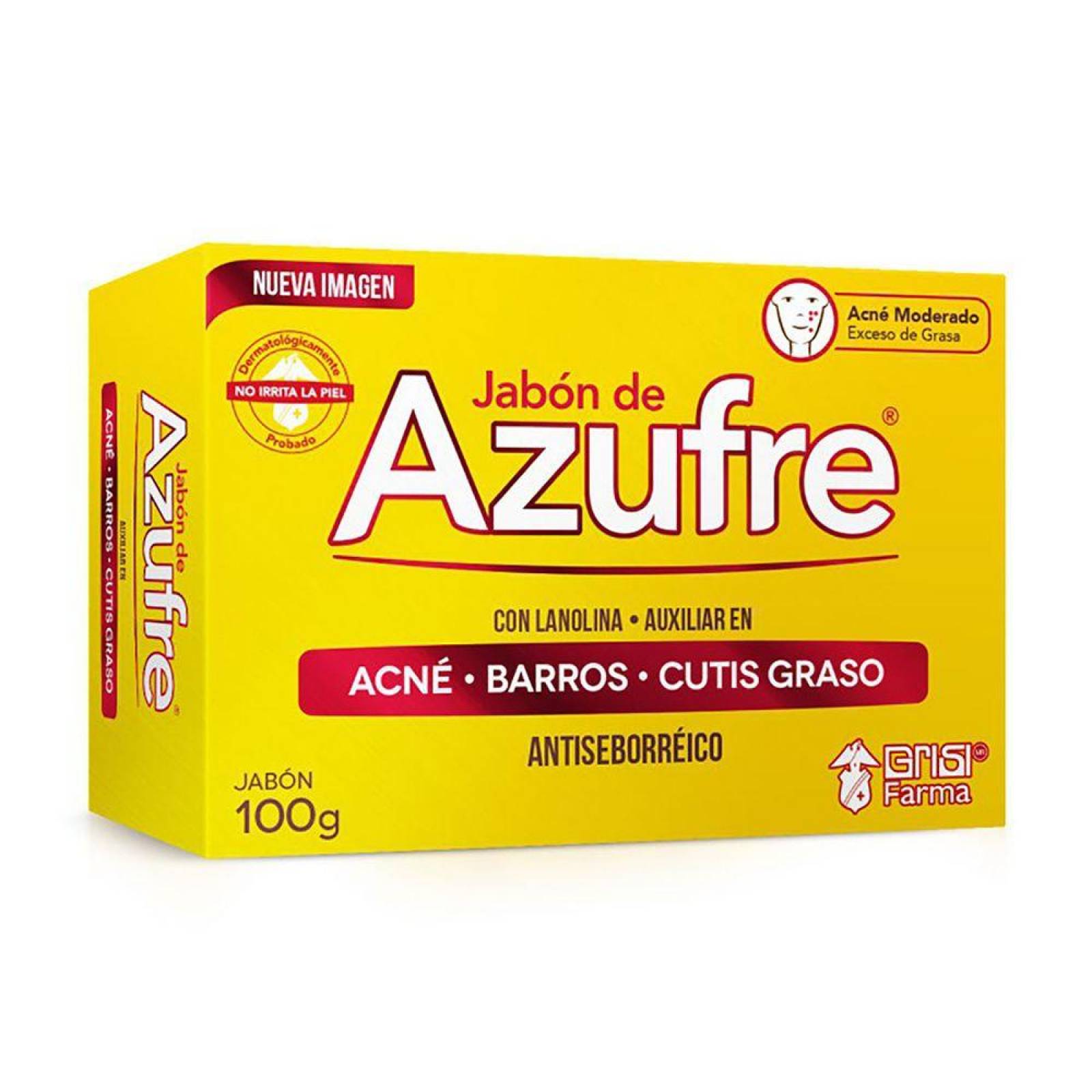 Jabón De Azufre Caja Con Barra De 100 g 