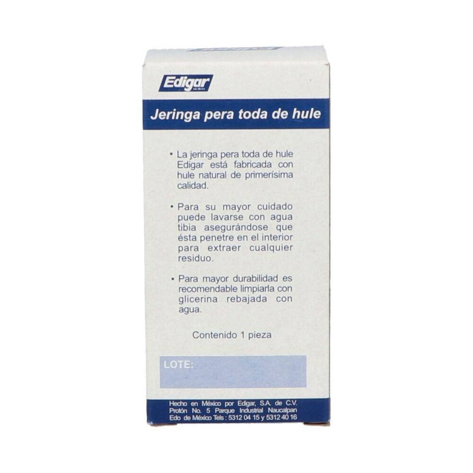 Jeringa Pera Toda Hule No 4 Caja Con 1 Pieza Calidad Única 