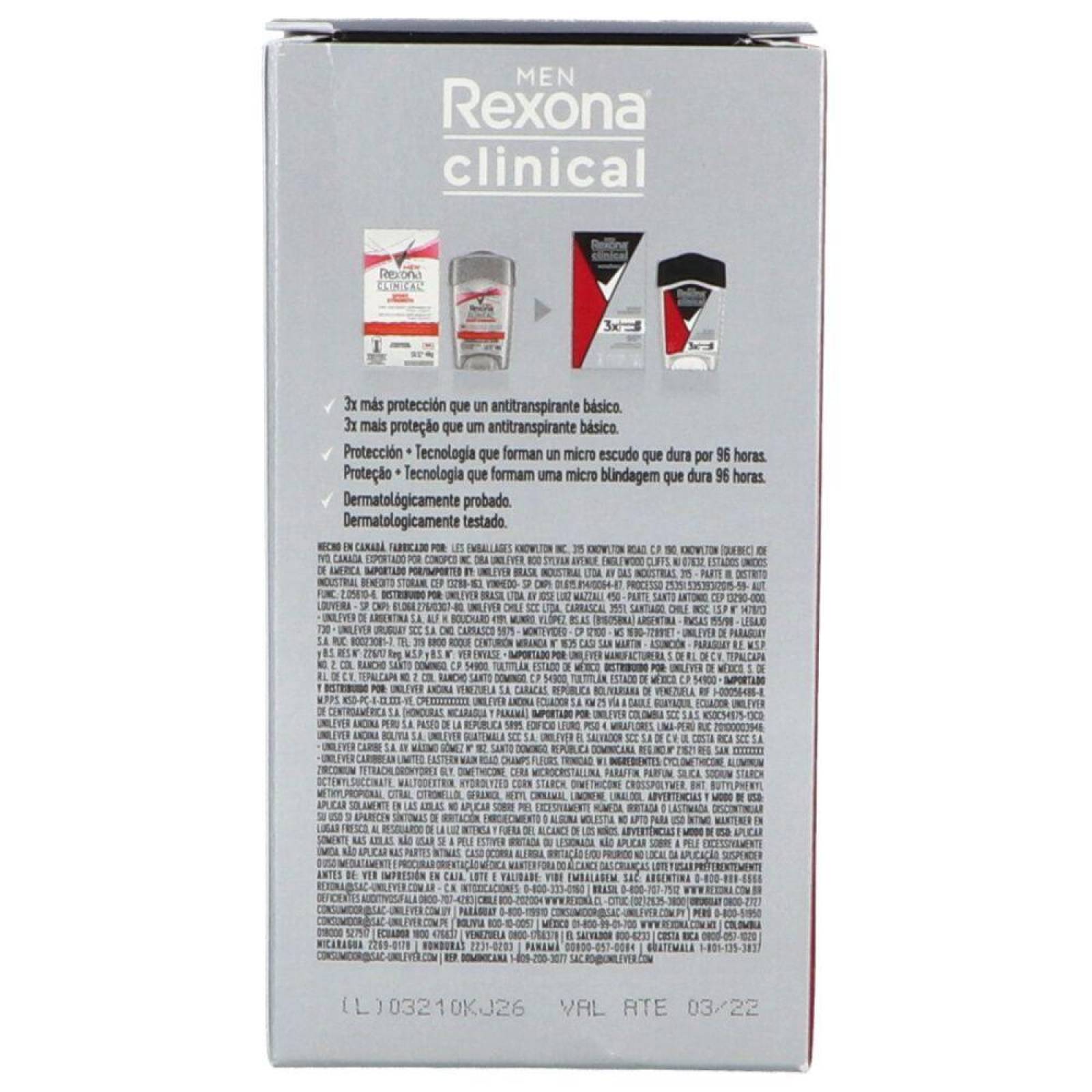 Desodorante Rexona Clinical Men Sport Strenght Frasco Con 48 G 