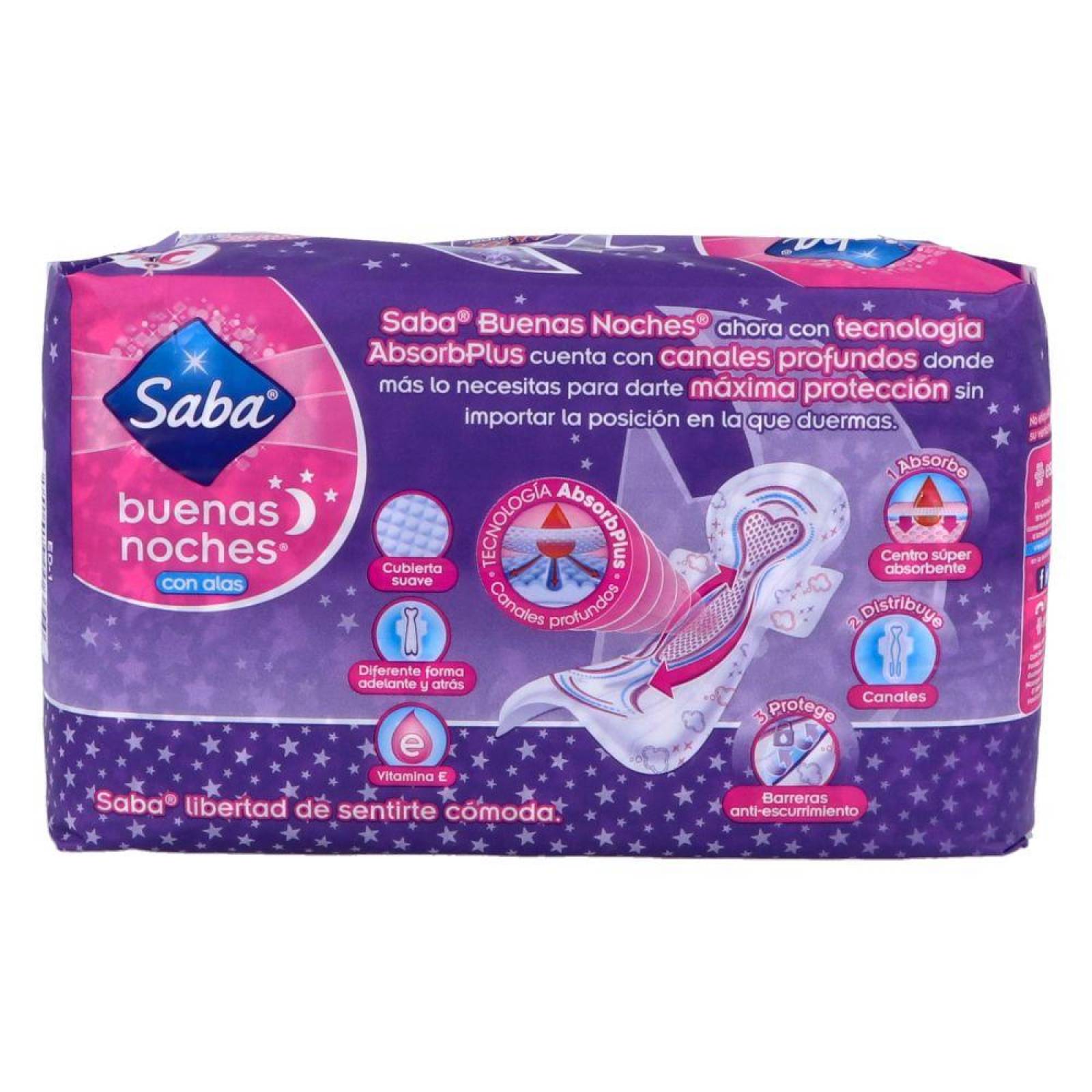 Saba Buenas Noches Con Alas NocturnaPaquete Con 12 Toallas 