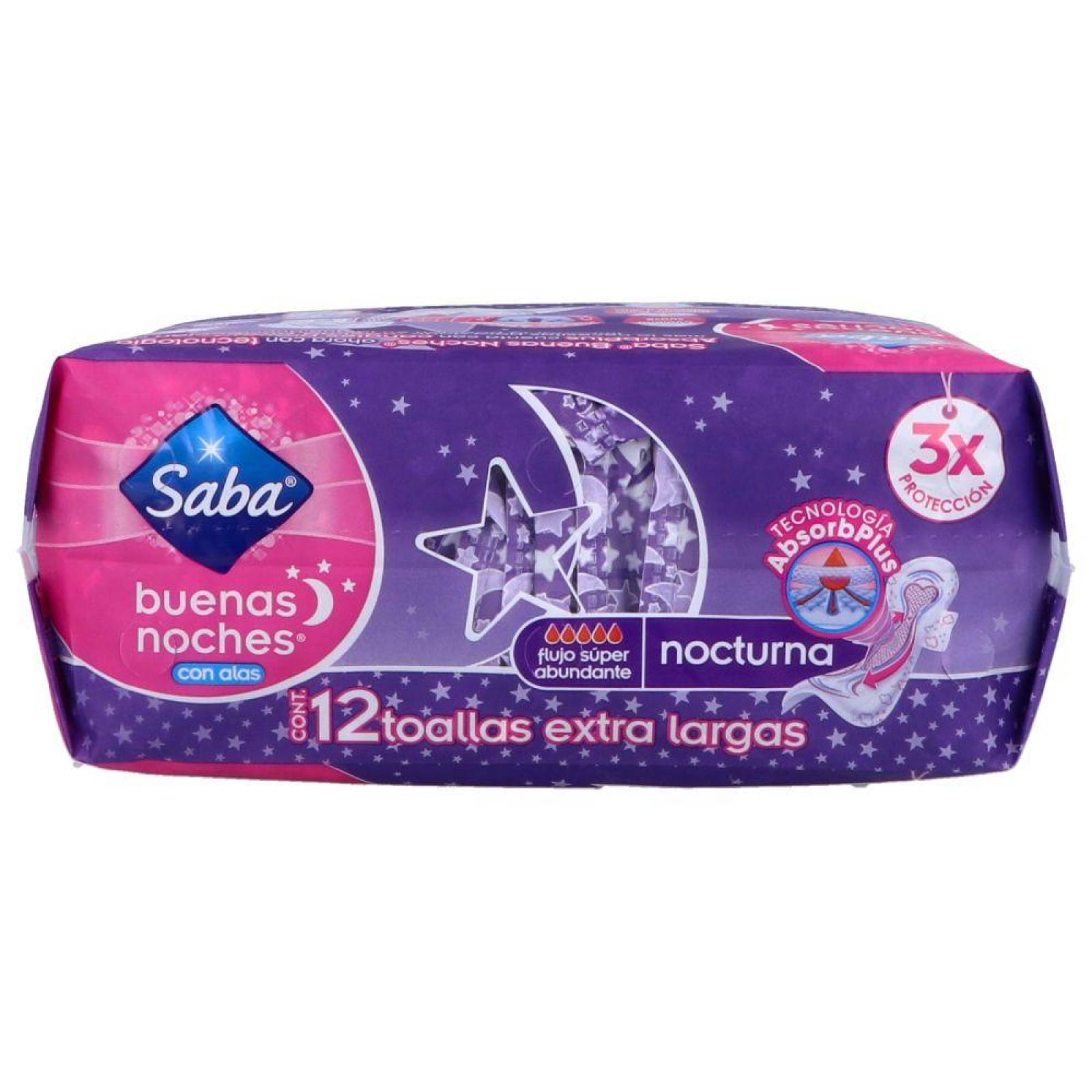 Saba Buenas Noches Con Alas NocturnaPaquete Con 12 Toallas 