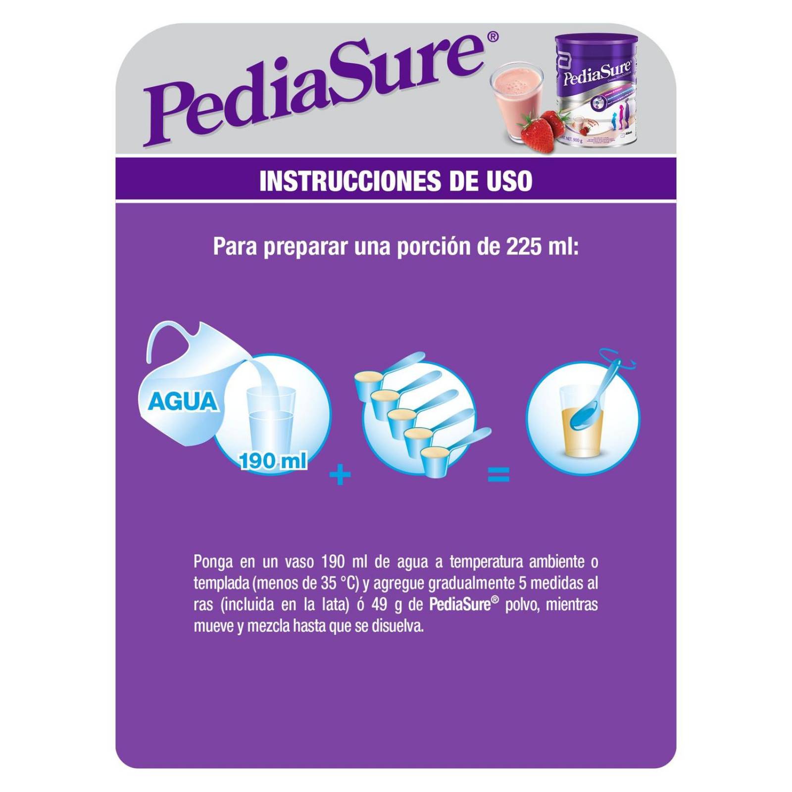 FRM-Pediasure Plus Lata Con 900 g Polvo Sabor A Fresa 