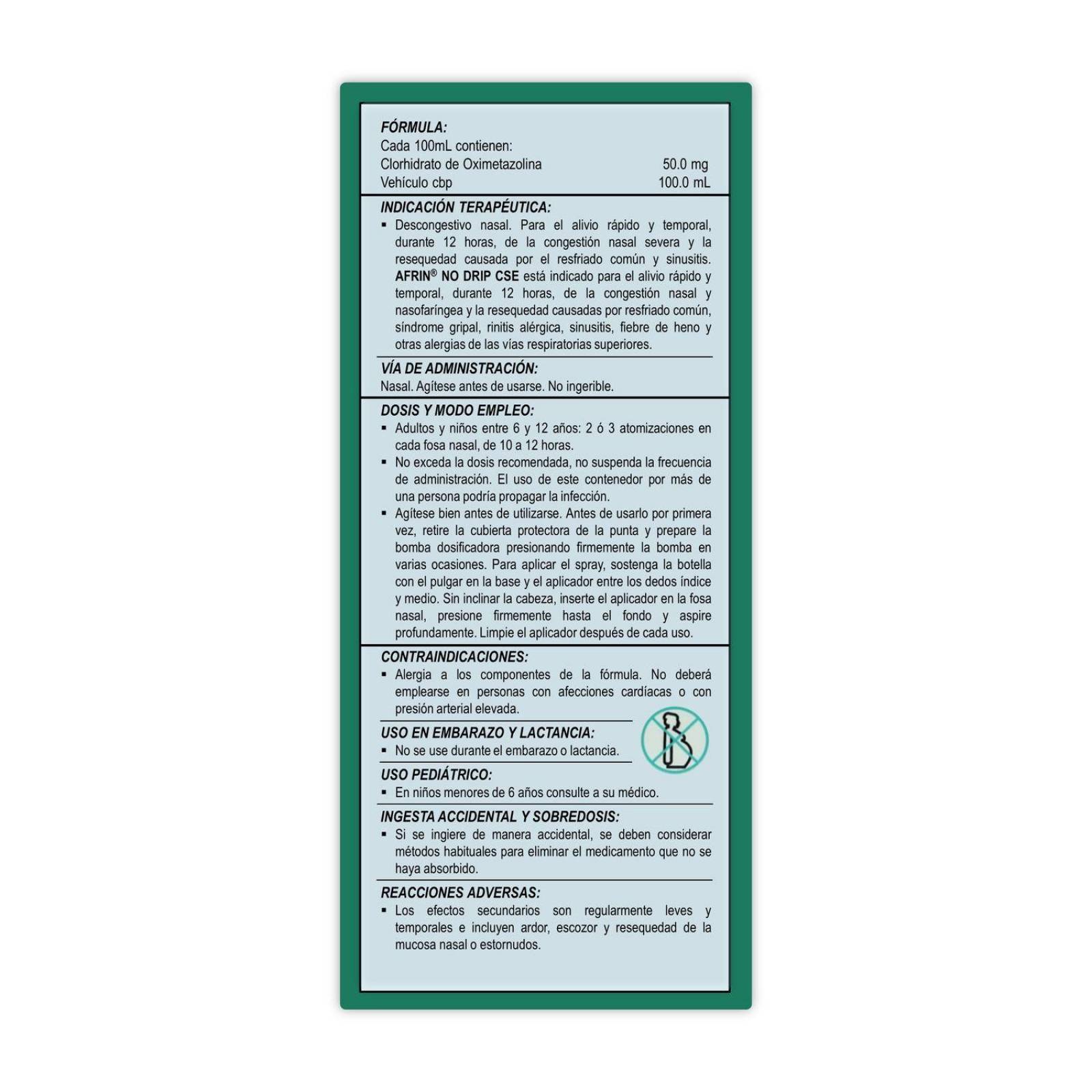 Afrin No Drip CSE Caja Con Frasco Nebulizador Con 15mL 