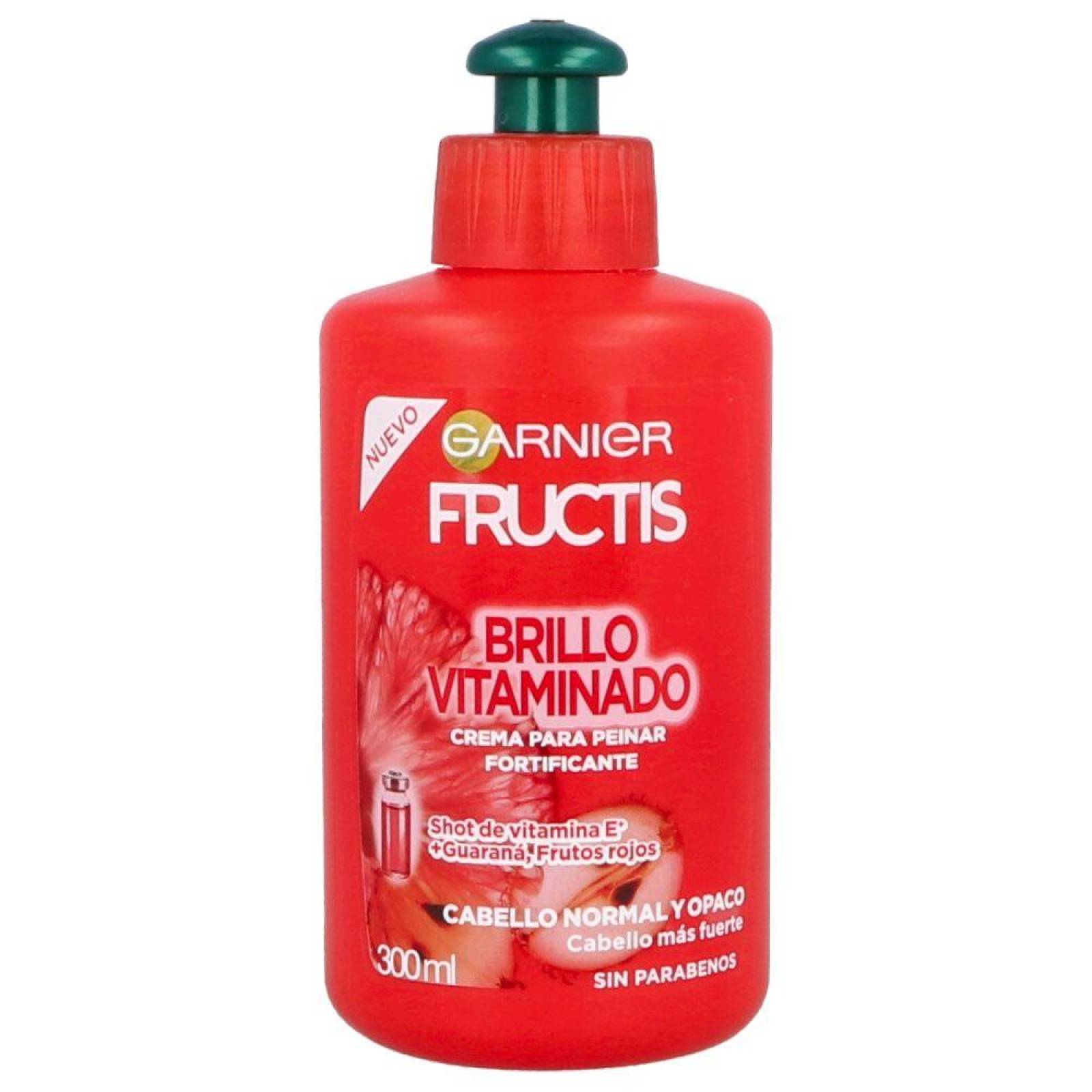 FRUCTIS CREMA PARA PEINAR BRILLO VITAMINADO FRASCO CON 300 ML 