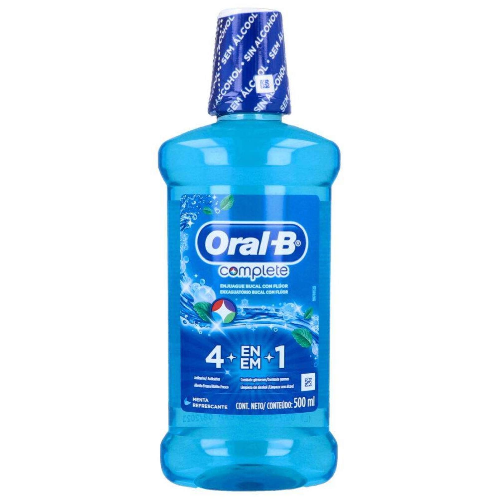 Oral B Complete Frasco Con 500 mL Sabor A Menta Enjuague Bucal 