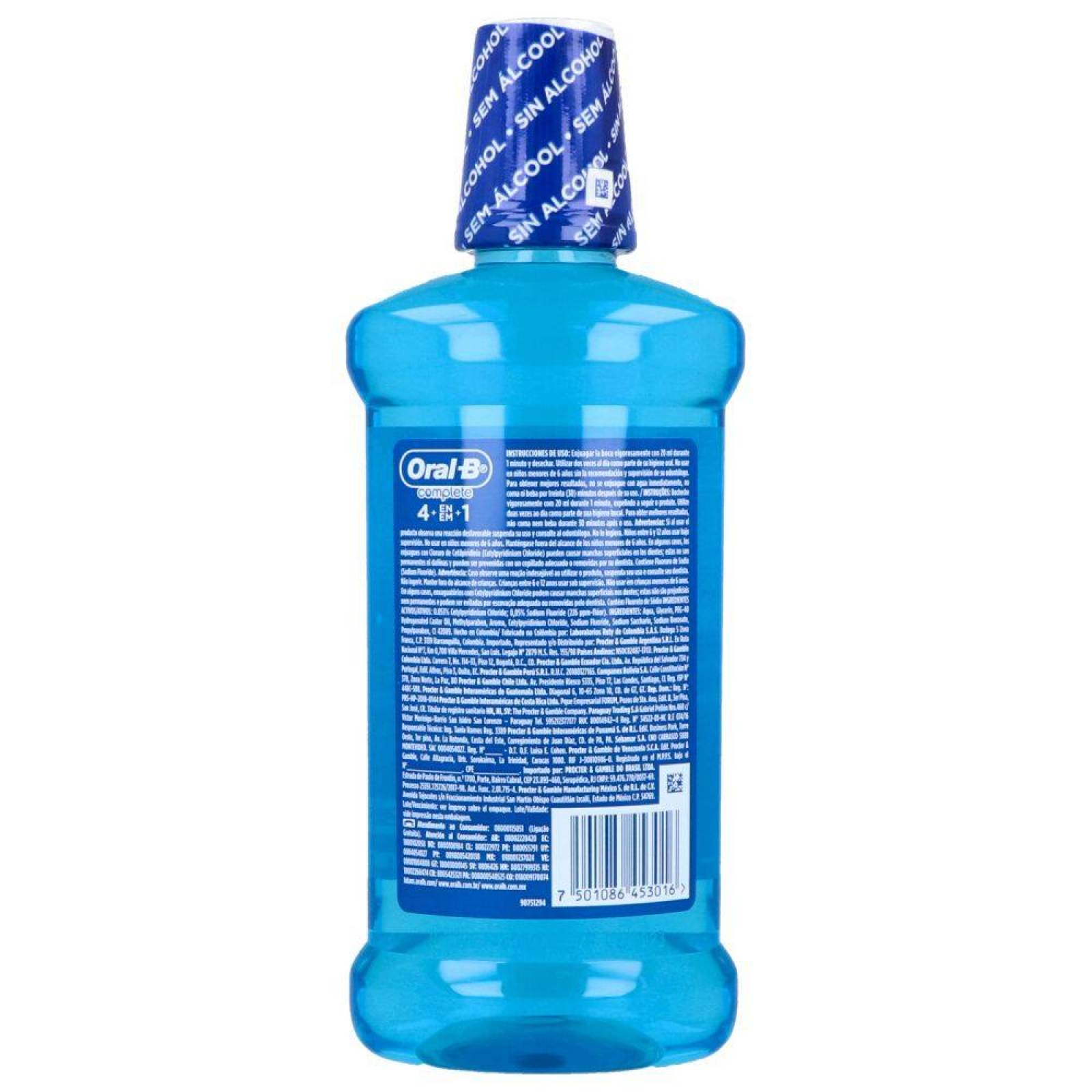 Oral B Complete Frasco Con 500 mL Sabor A Menta Enjuague Bucal 