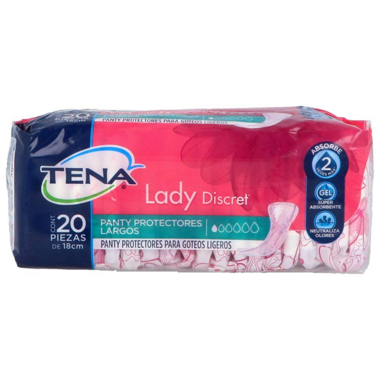 Panty Protectores Largos Tena Lady Discret Paquete Con 20 Piezas 