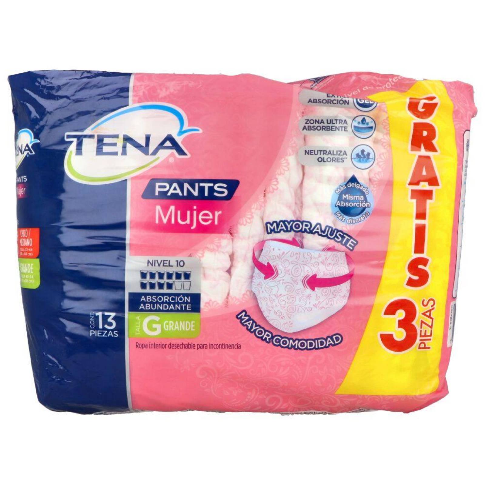 Pañal Tena Pants Mujer Paquete Con 10 Unidades 