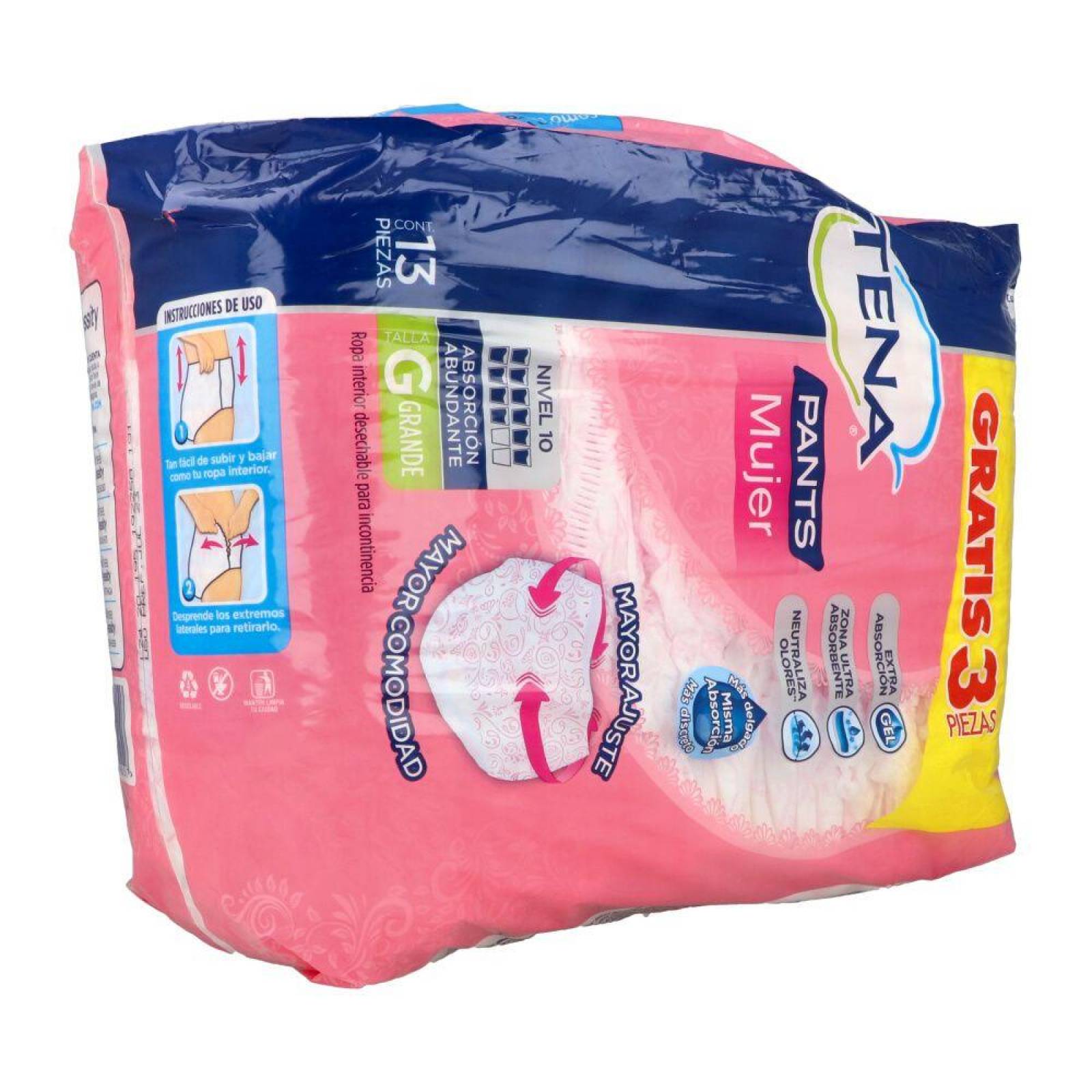 Pañal Tena Pants Mujer Paquete Con 10 Unidades 