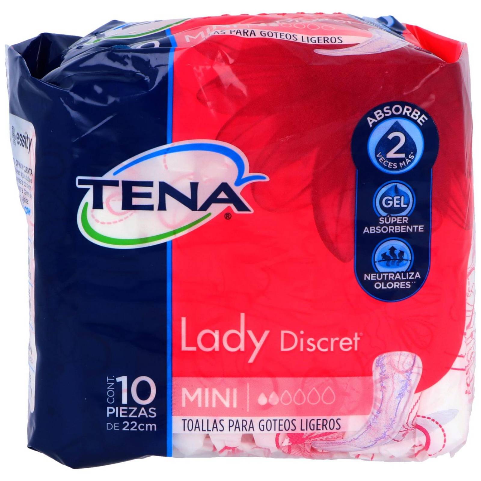 Toallas Sanitarias Tena Lady MIni Bolsa Con 10 Piezas 