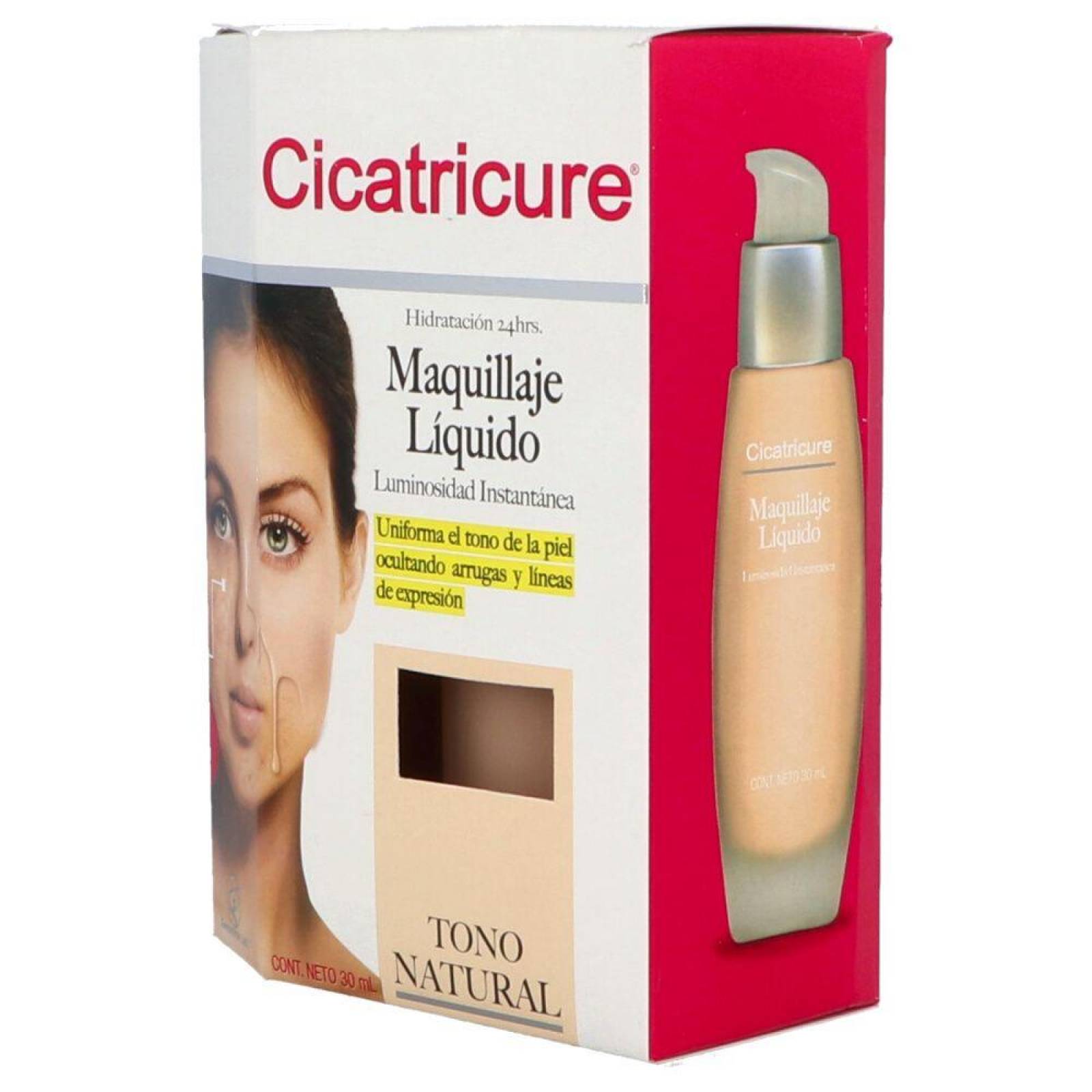 CICATRICURE MAQUILLAJE LÍQUIDO TONO NATURAL CAJA CON 1 PIEZA 