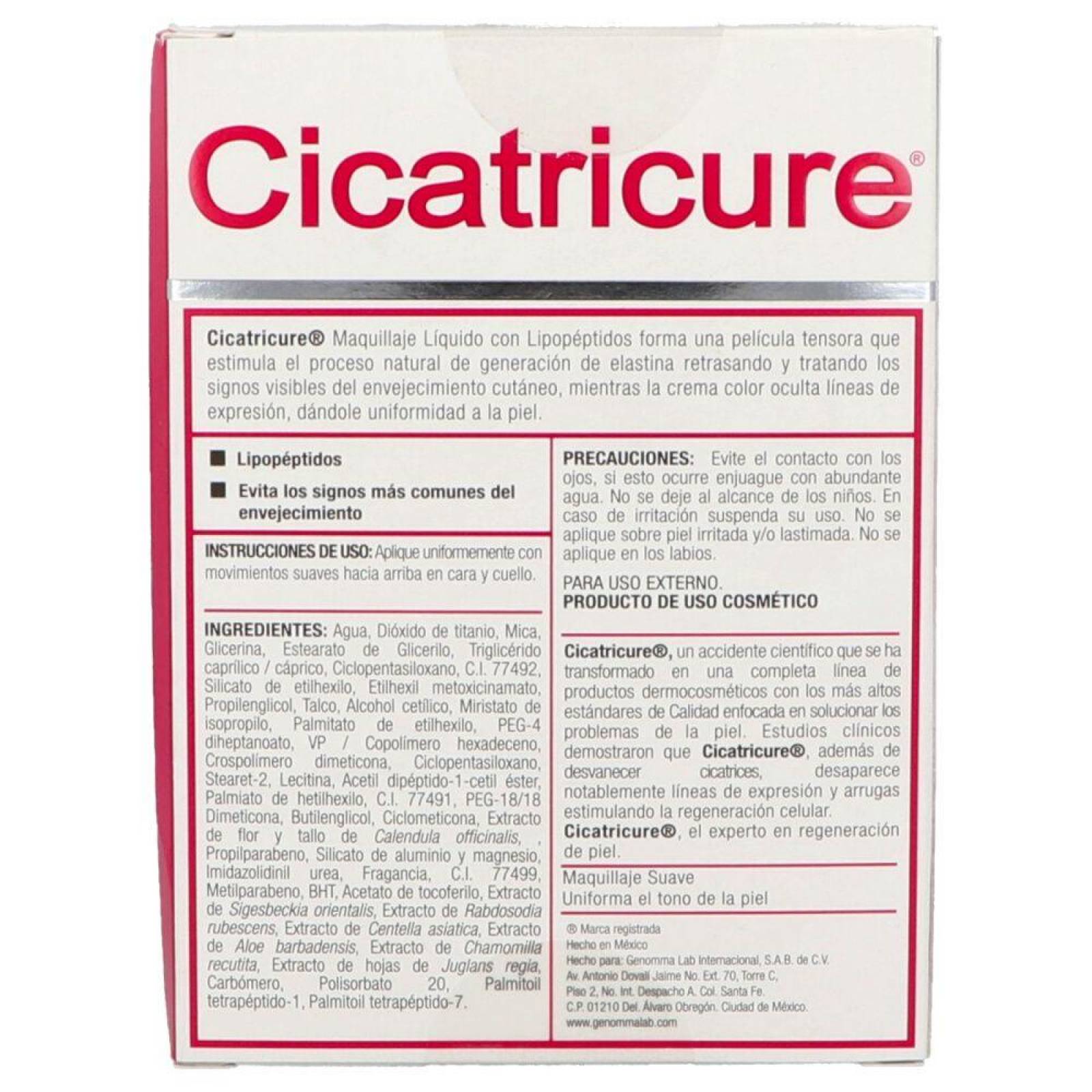 CICATRICURE MAQUILLAJE LÍQUIDO TONO NATURAL CAJA CON 1 PIEZA 
