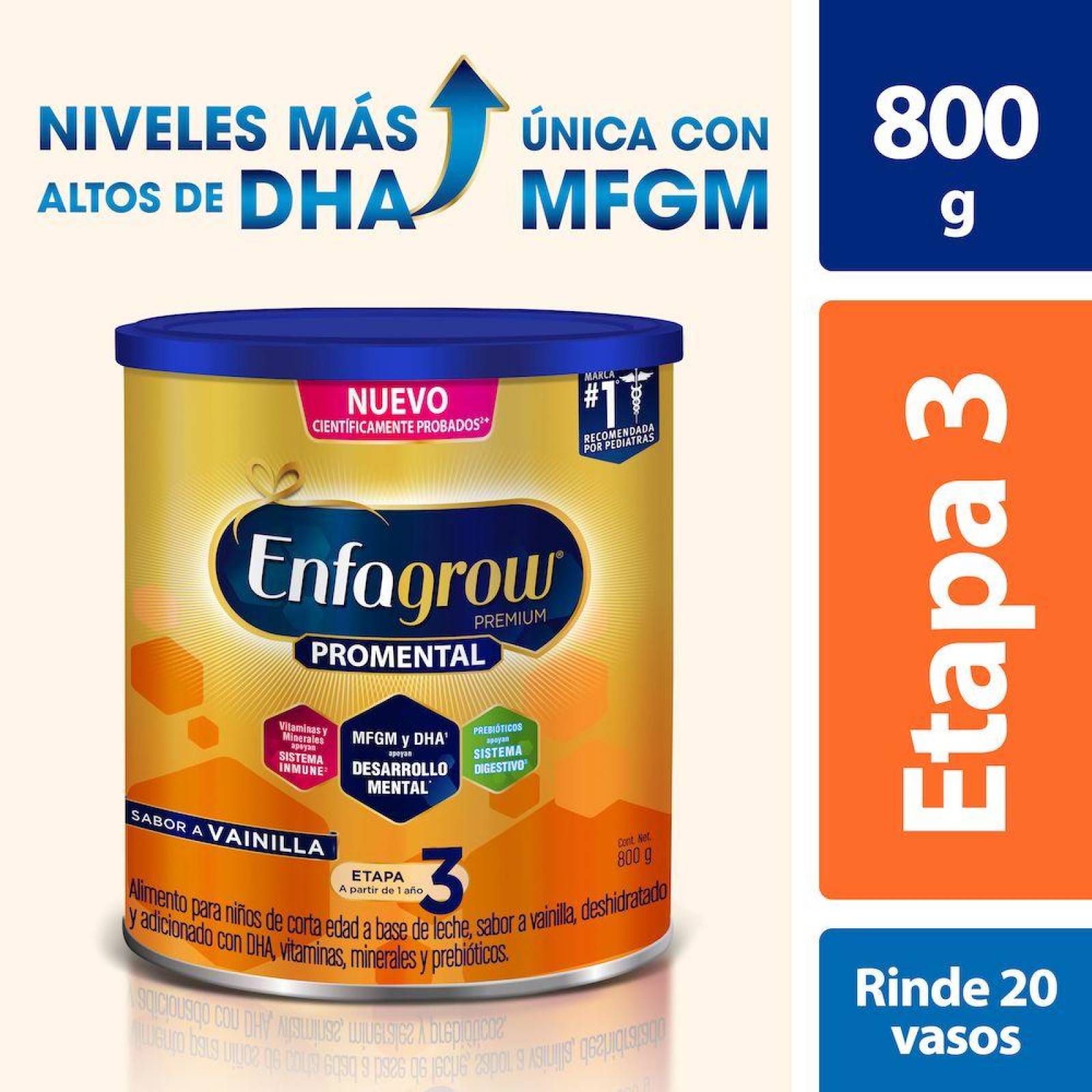 Enfagrow Promental Etapa 3 Sabor Vainilla Lata Con 800 G 